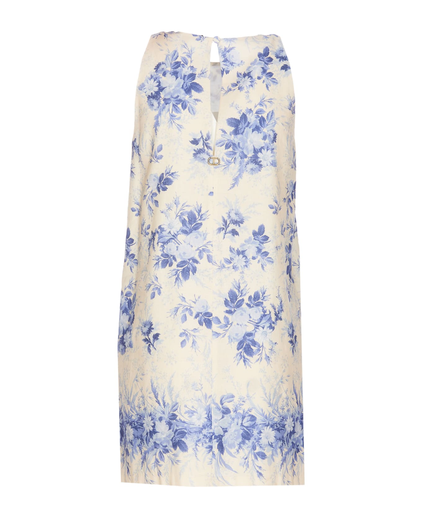 TwinSet Short Dress With Flower Print - White ワンピース＆ドレス