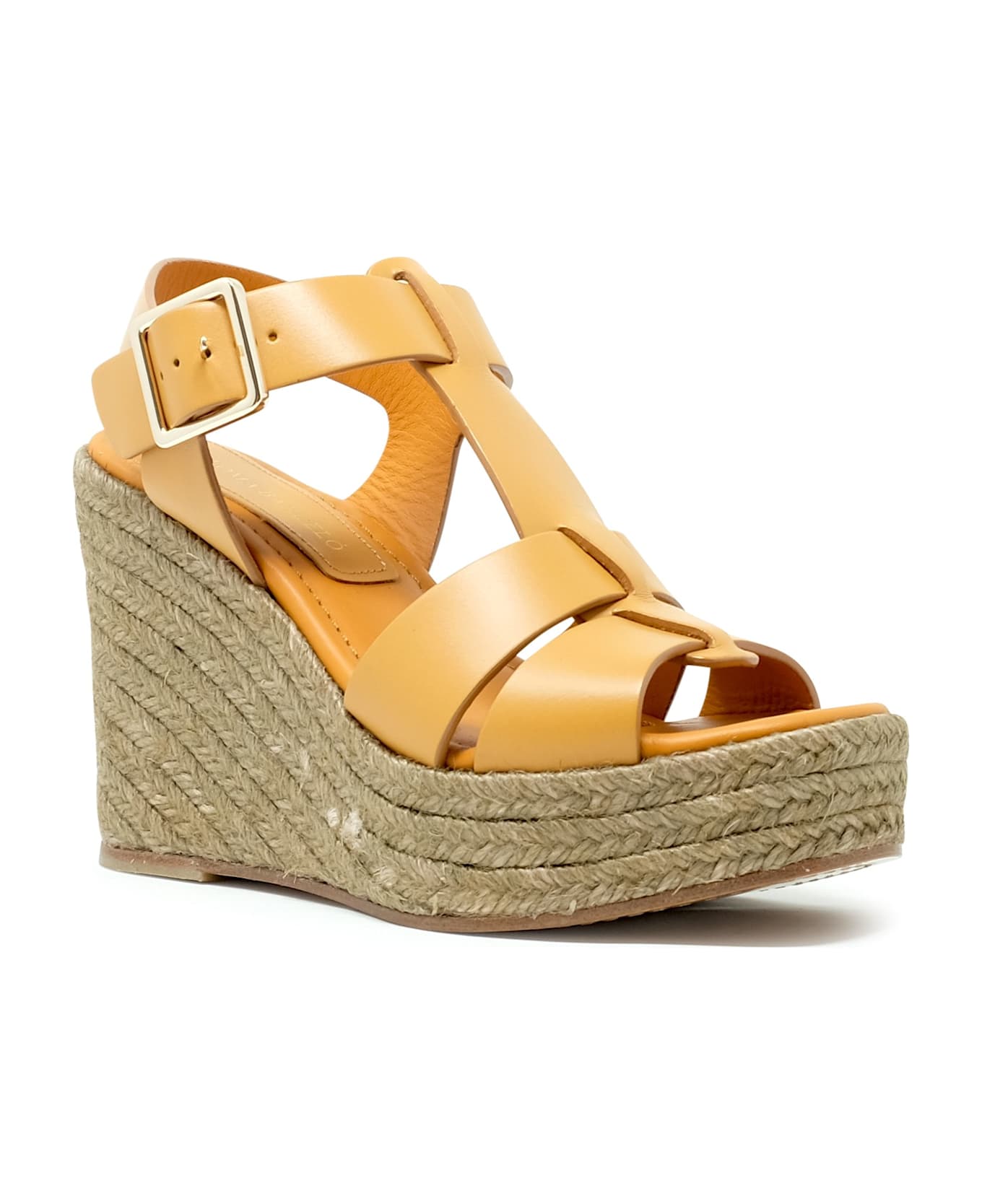 Paloma Barceló Paloma Barcelo Leather Alison Wedge Sandals - OCHRE