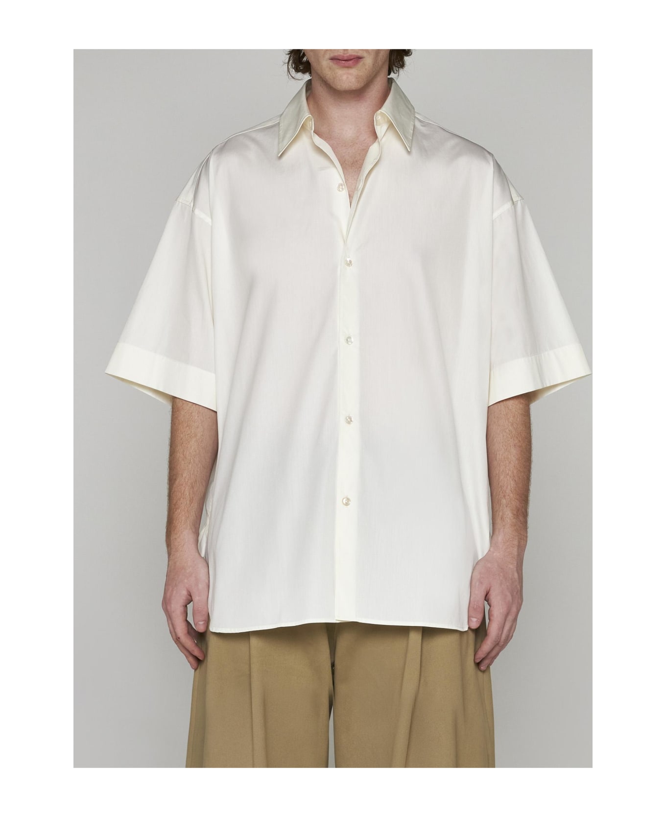 Studio Nicholson Sorono Oversized Cotton Shirt - BEIGE