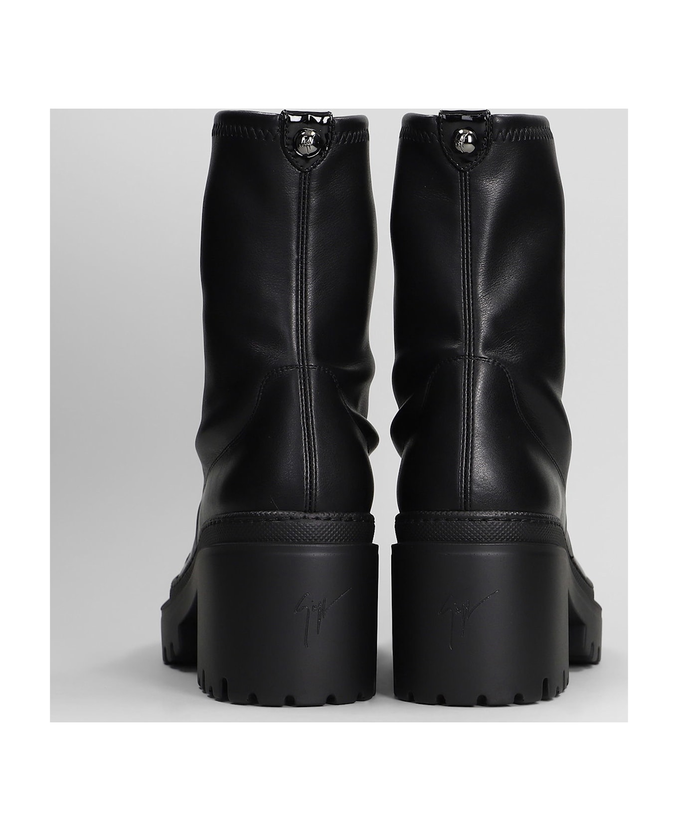 Giuseppe Zanotti Lionora Combat Boots In Black Leather - black