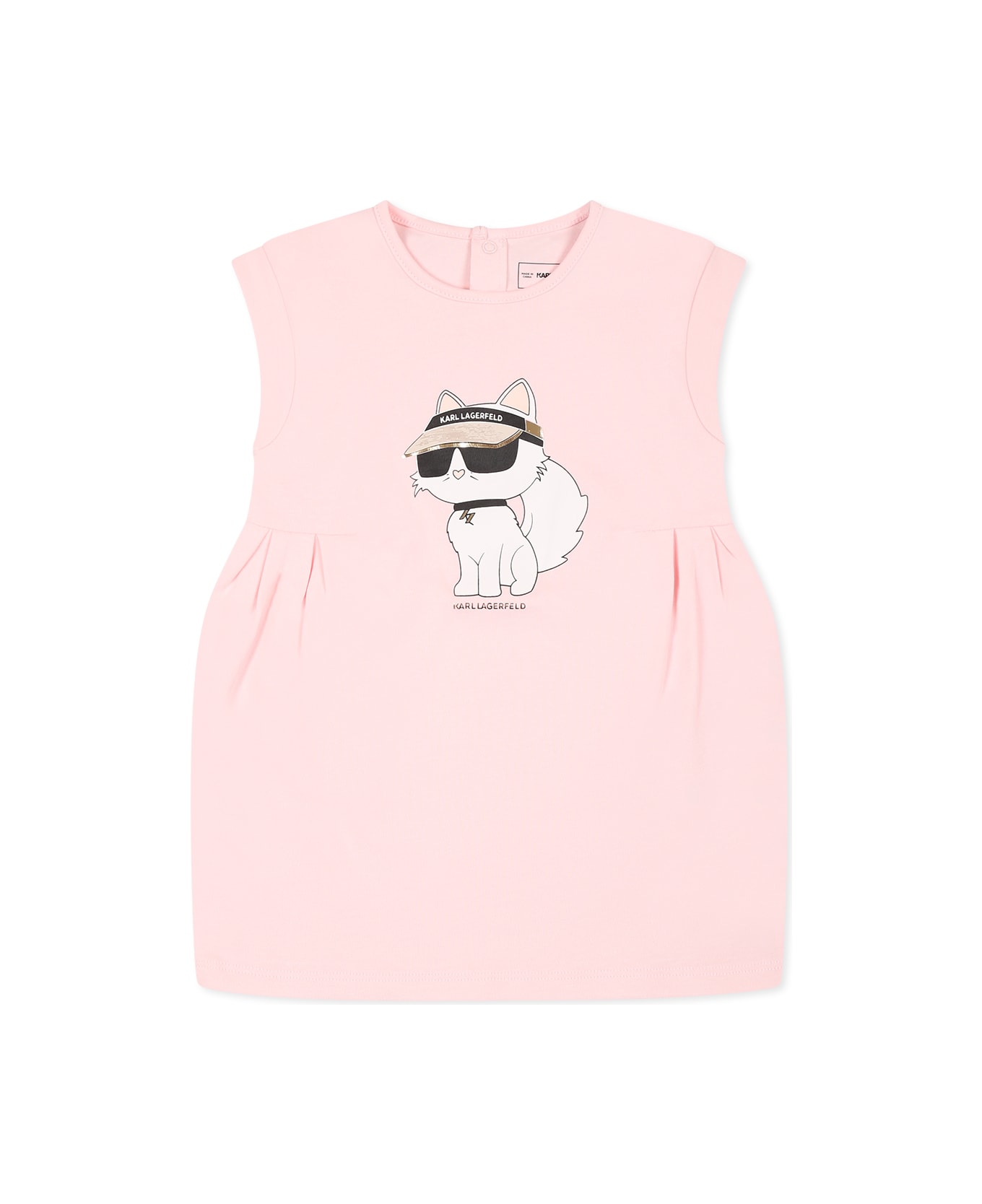 Karl Lagerfeld Kids Pink Dress For Baby Girl With Choupette - Pink