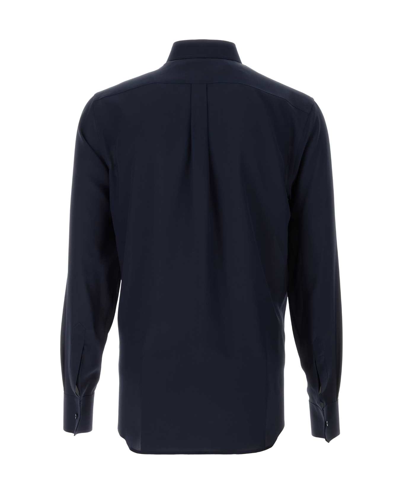 Dolce & Gabbana Blue Crepe Shirt - BLUSCURISSIMO5