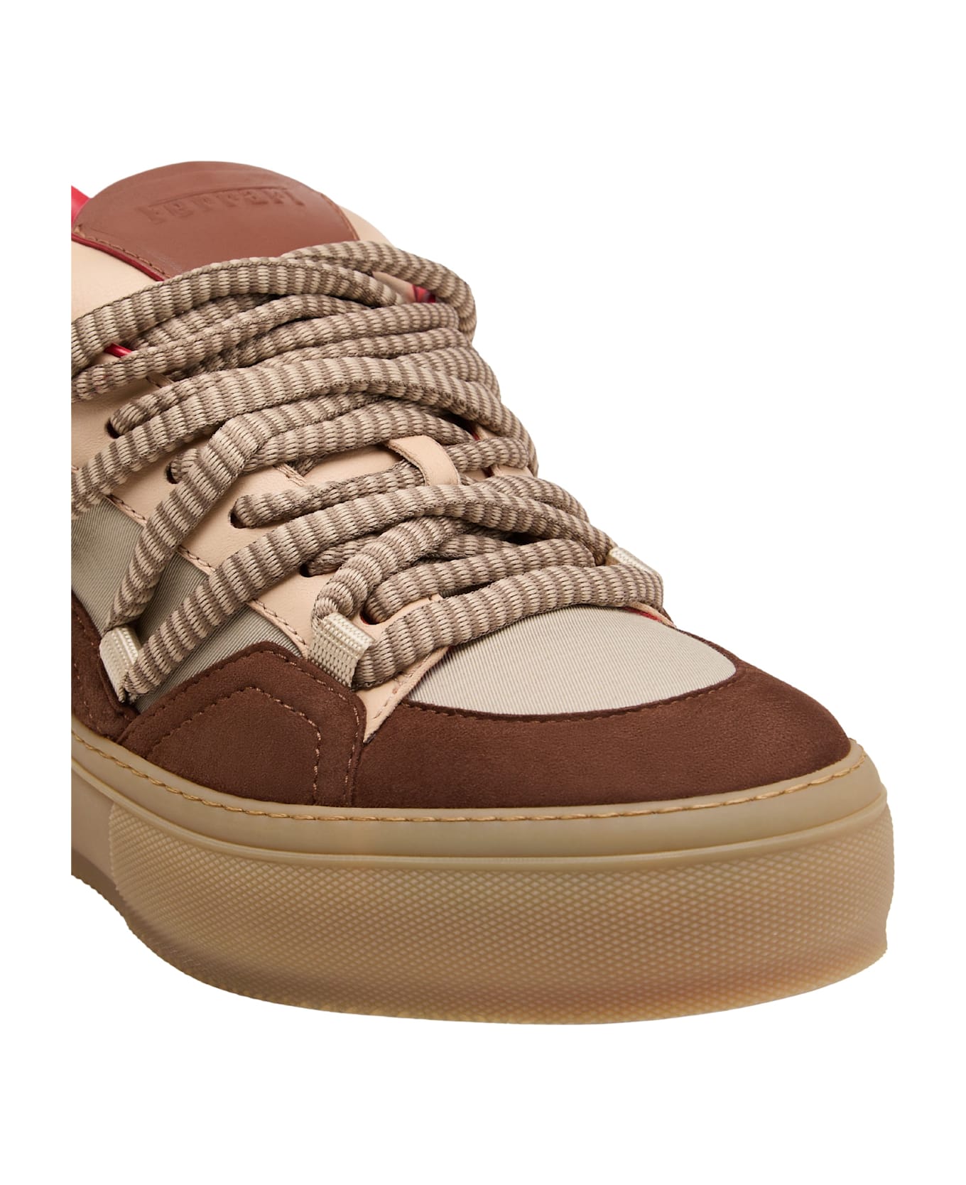 Ferrari Low Sneaker With Logo - Beige