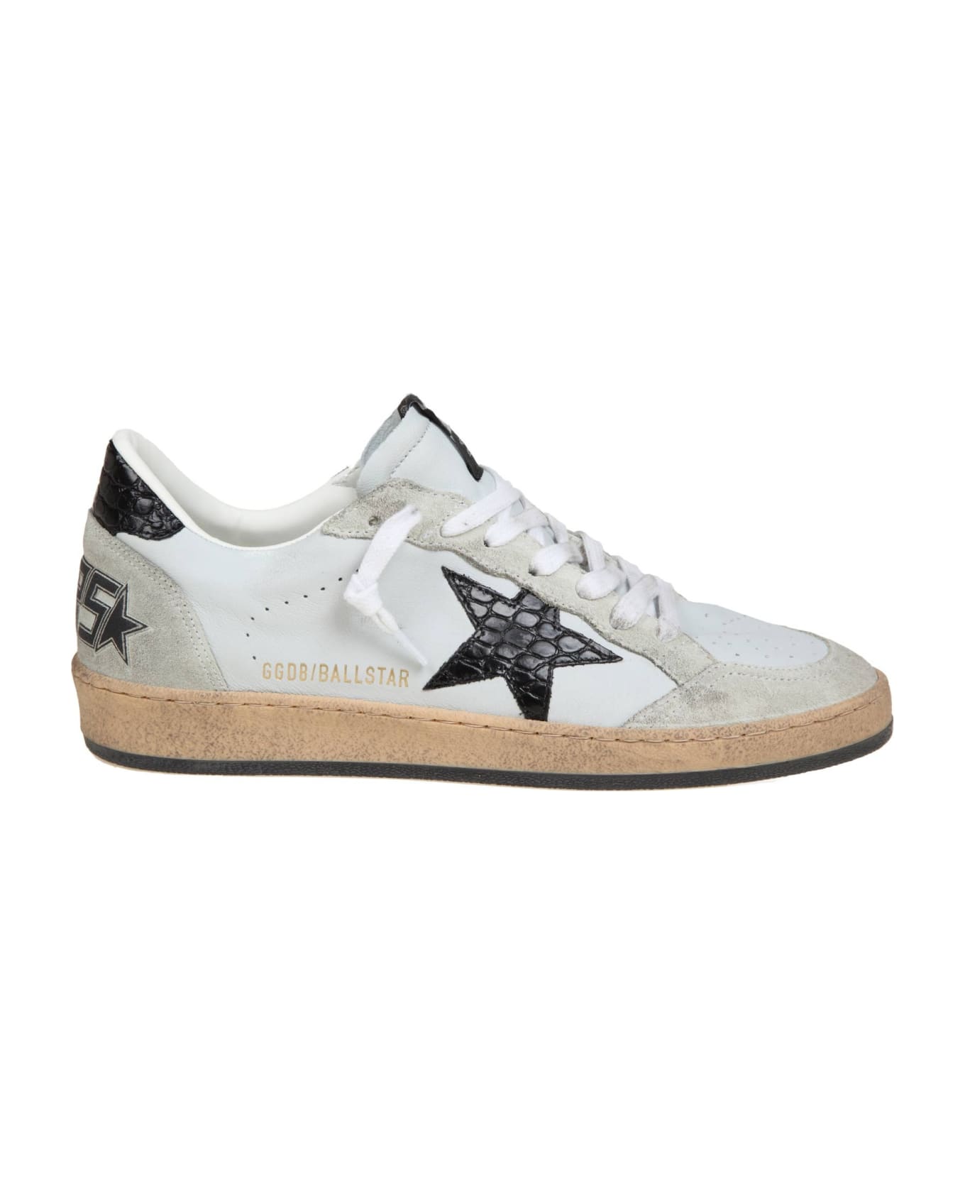 Golden Goose Ballstar In Ice Color Leather And Suede - GRAY/ICE/BLK