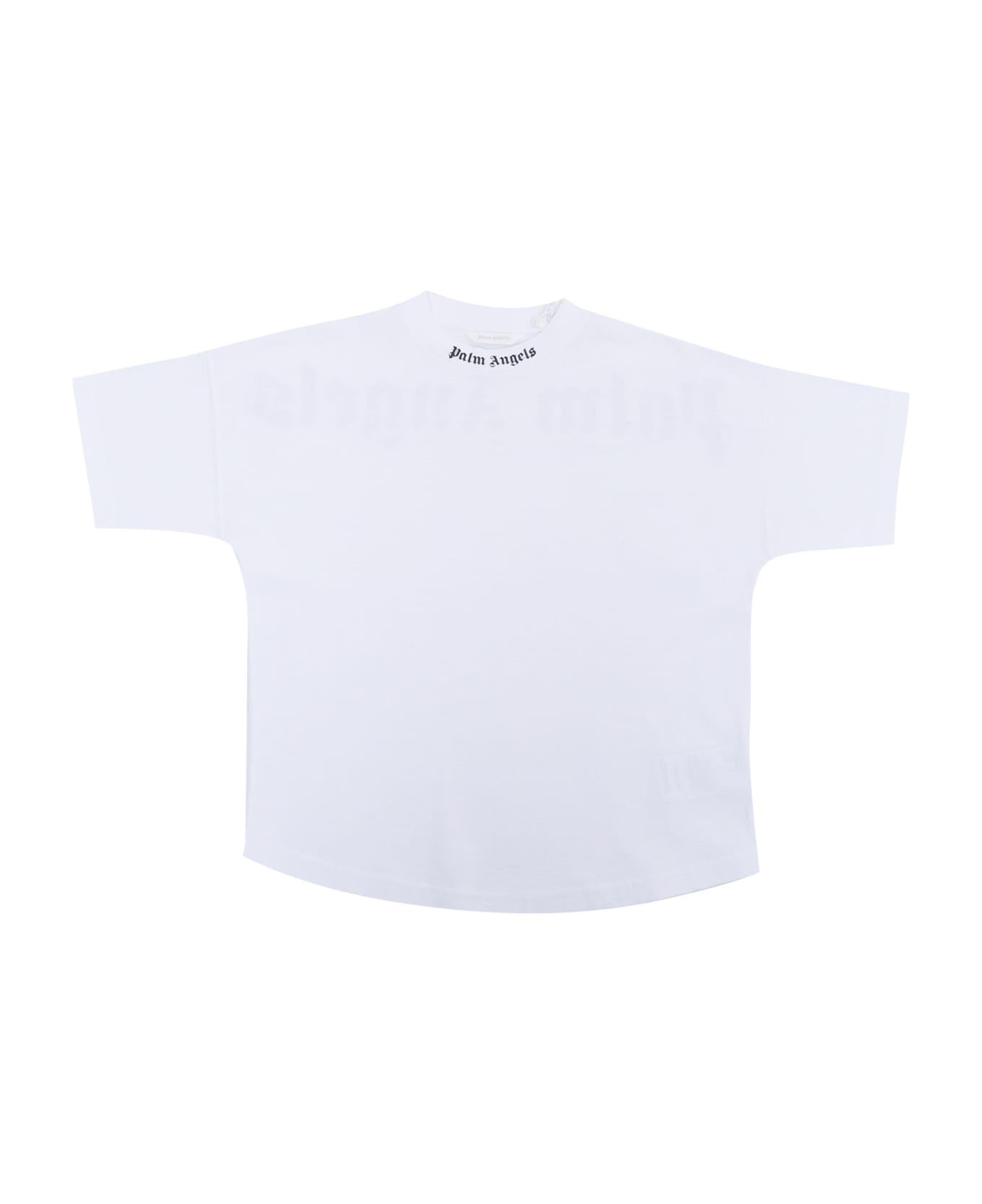 Palm Angels White Cropped T-shirt - WHITE