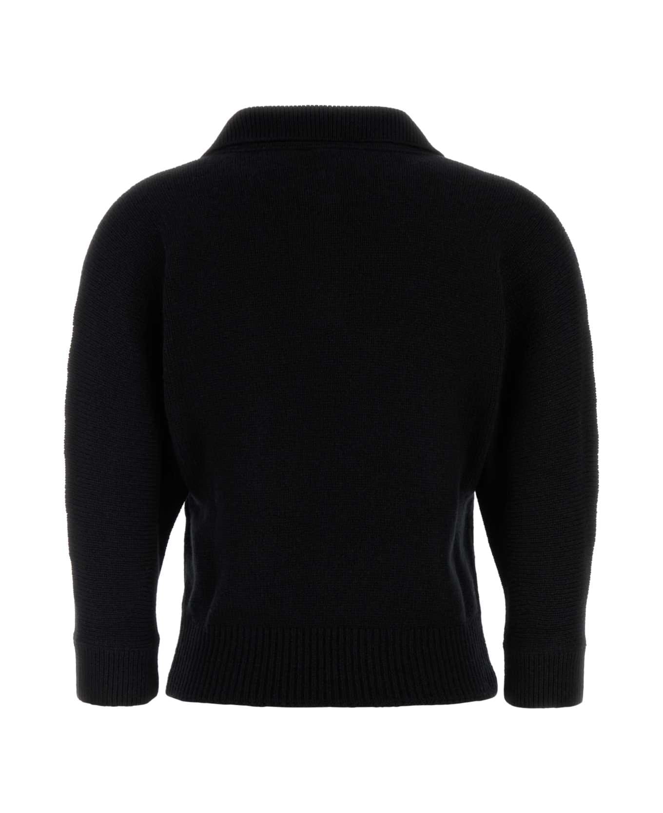 Khaite Black Cashmere Herve Polo Shirt - BLACK