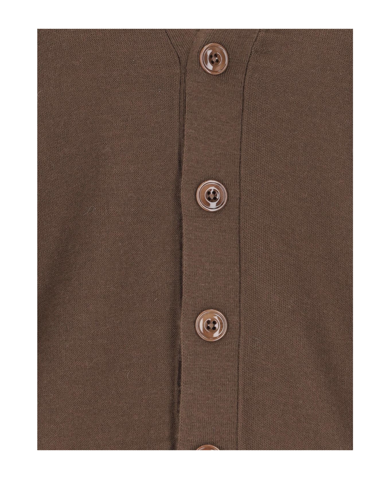 Lemaire Neckline Cardigan - HAZELNUTBROWN