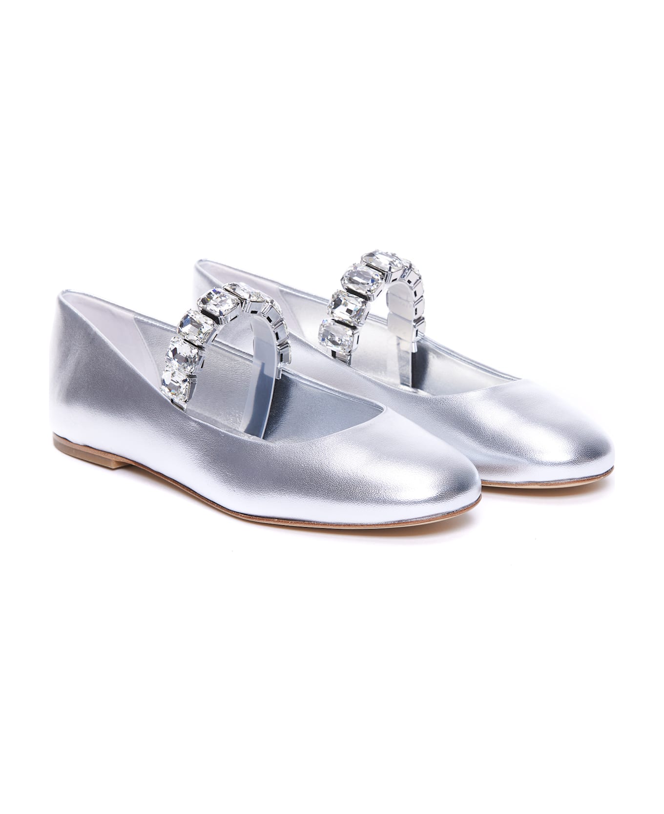 Casadei Flash Ballet Flat - Silver