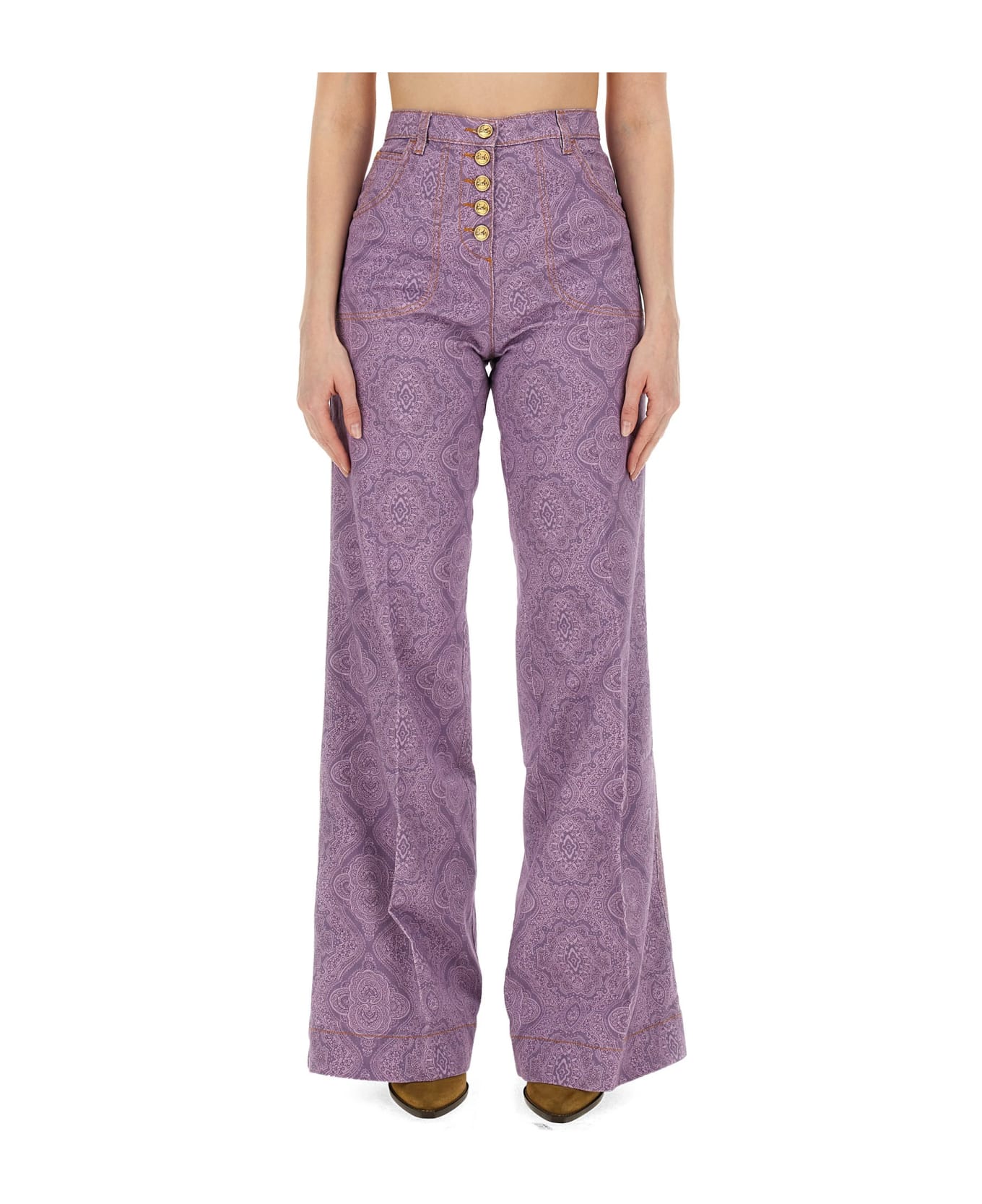 Etro Flare Fit Jeans - Purple ボトムス