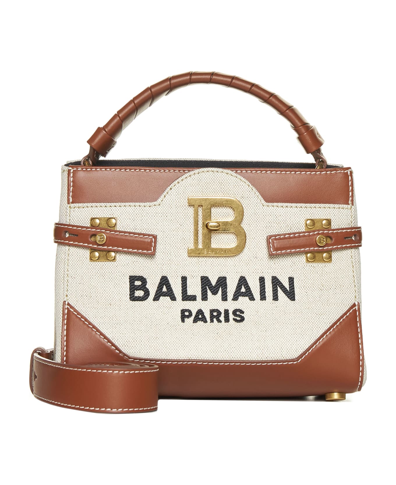 Balmain B-buzz 22 Top Handle Handbag - Naturel/marron トートバッグ