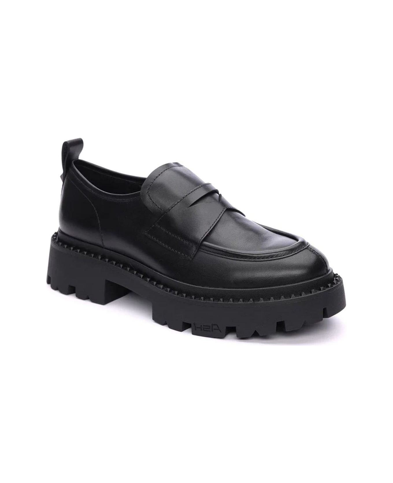 Ash Stud-detailed Slip-on Loafers Flat Shoes - NERO フラットシューズ