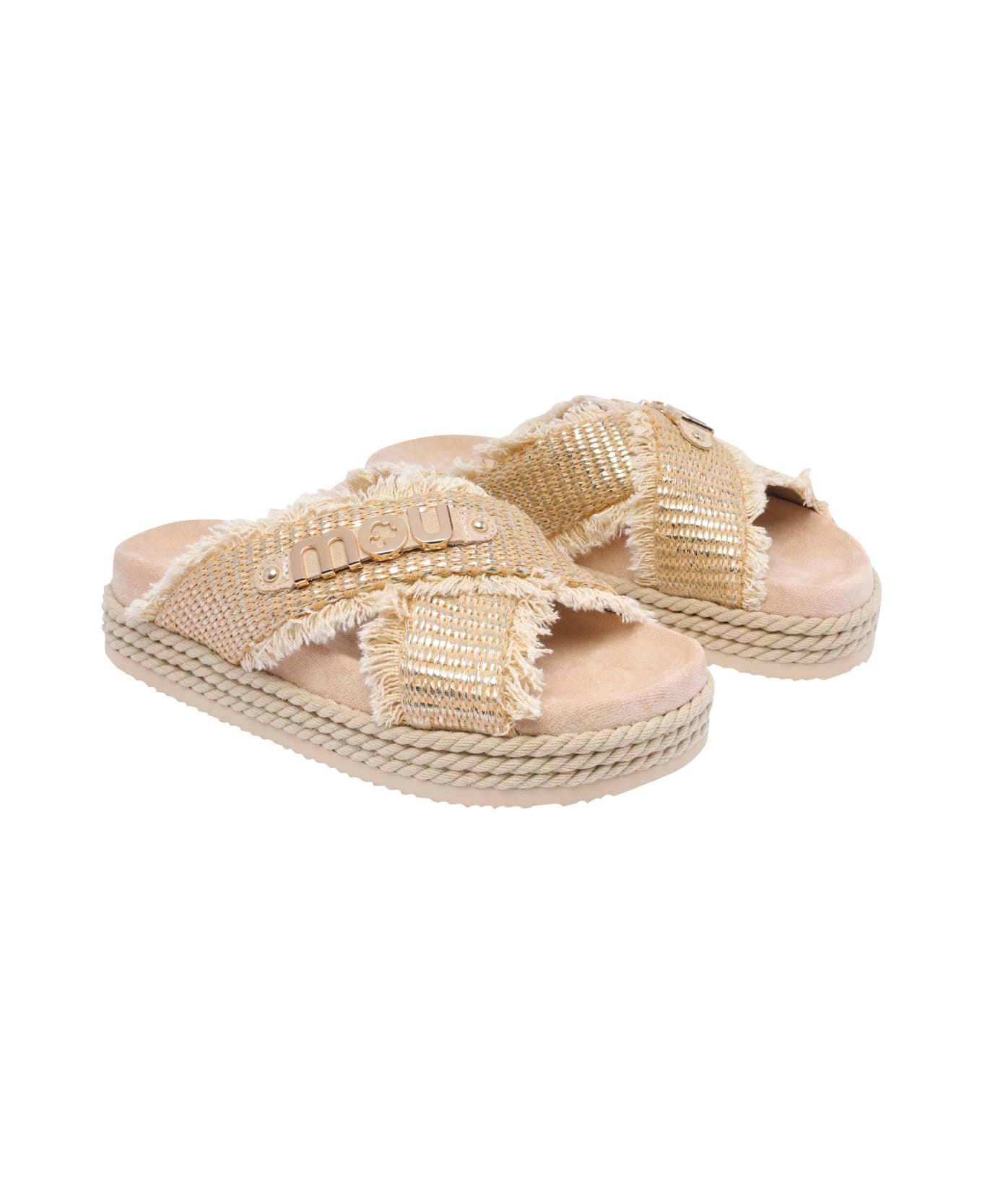 Mou Criss-cross Sandals - Beige