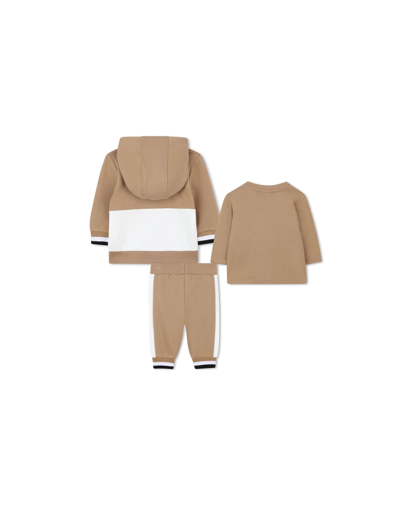 Hugo Boss Pants Set With Cardigan And Sweater - BEIGE