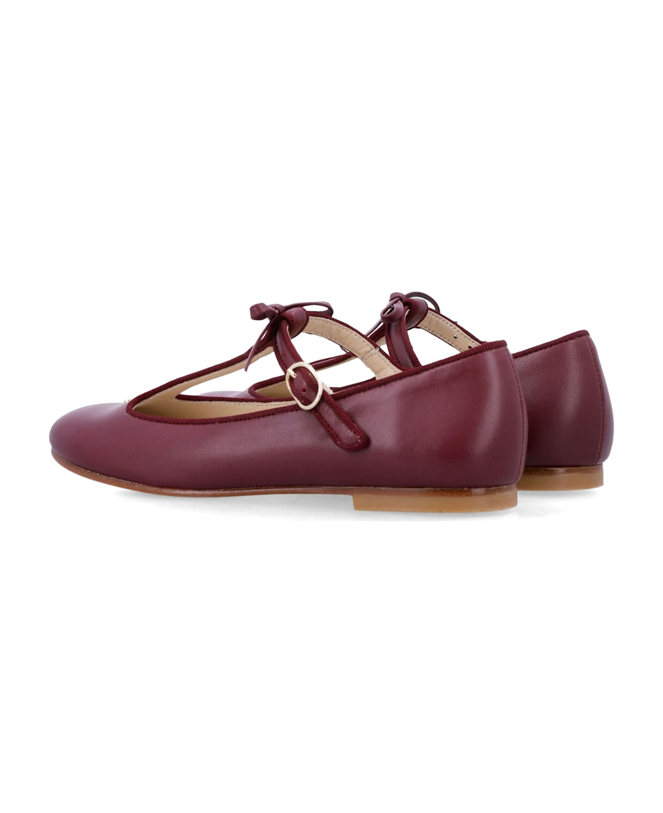 Bonpoint Joyce Leather Salomés Bonpoint For Girl - BORDEAUX
