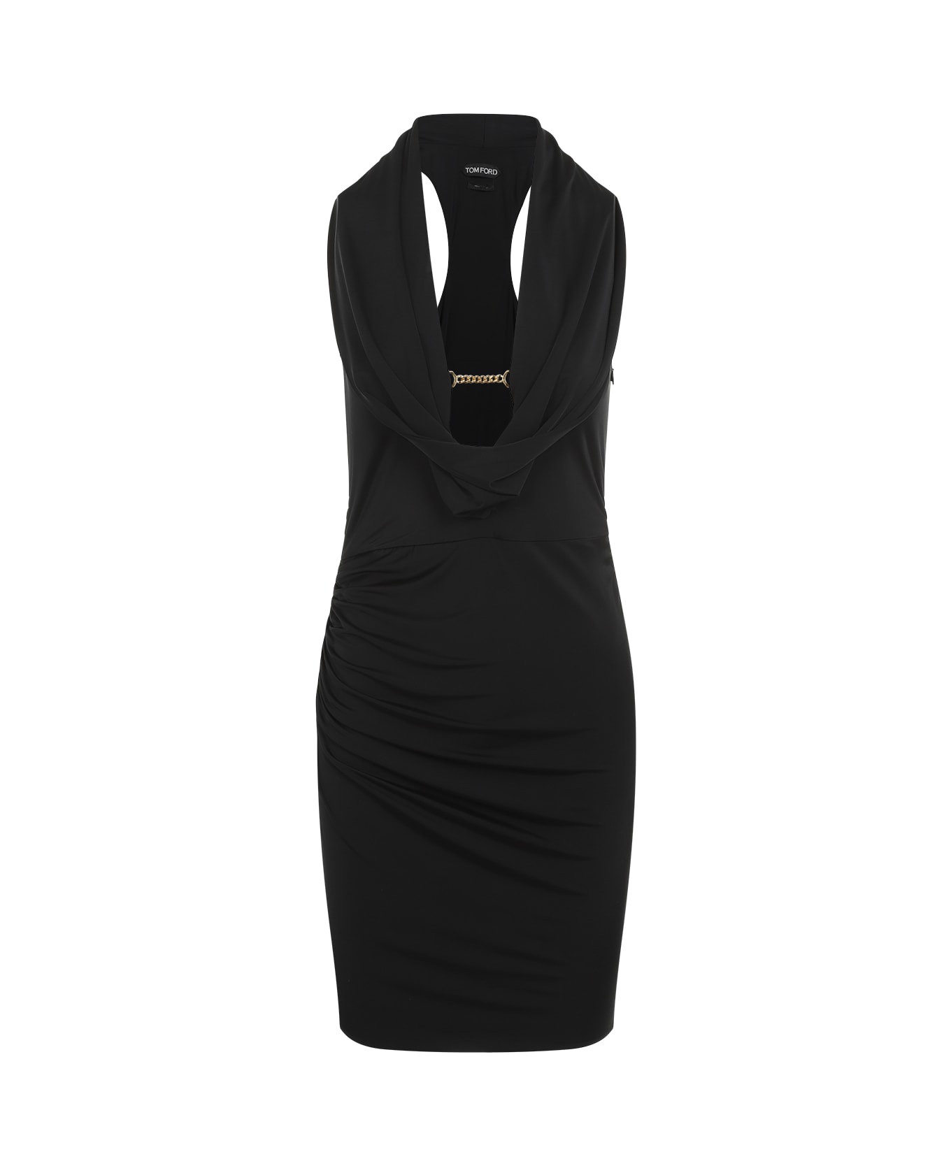 Tom Ford Draped Cocktail Mini Dress - Black