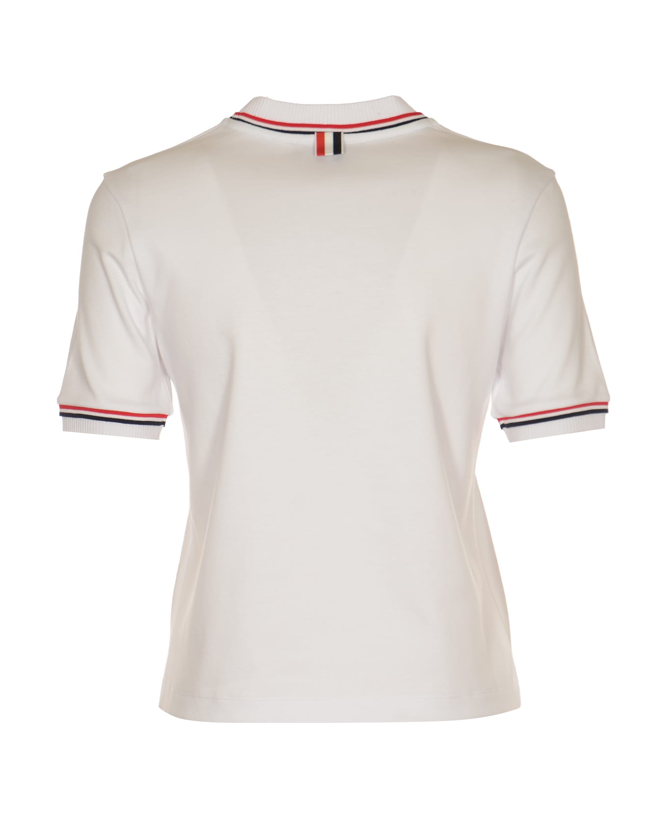 Thom Browne Short-sleeve Mock Neck T-shirt - White
