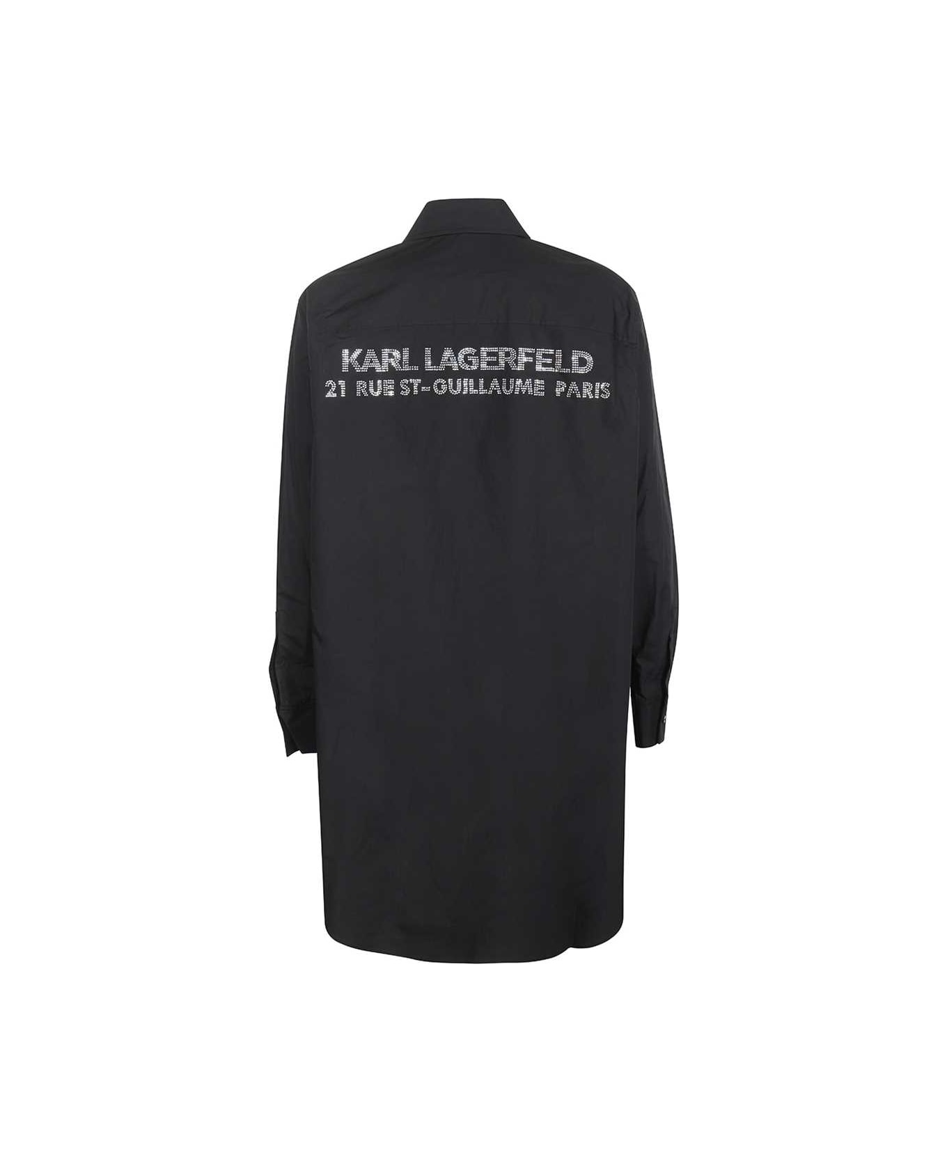 Karl Lagerfeld Long Cotton Shirt - black