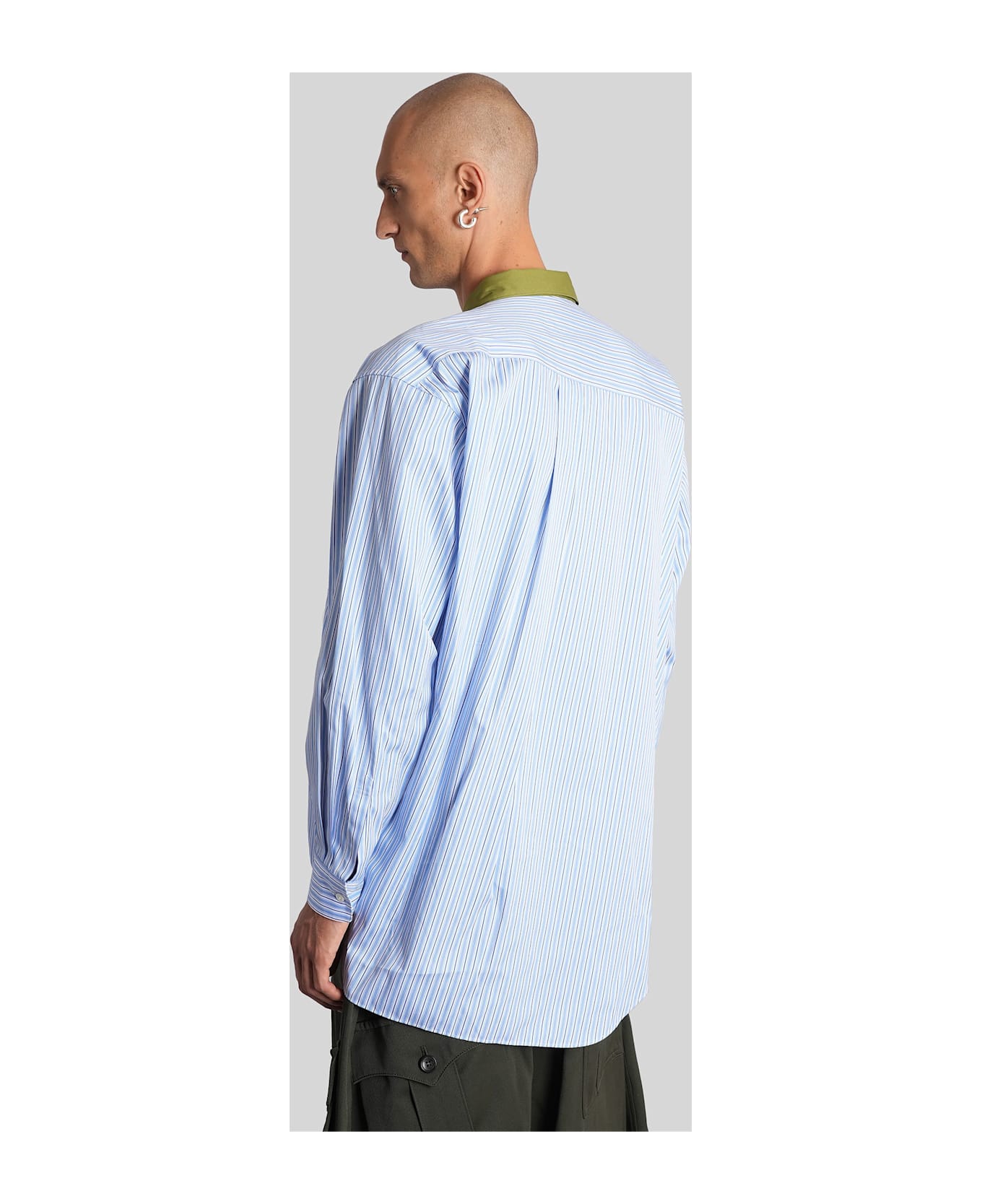 Comme Des Garçons Homme Plus Shirt In Cyan Cotton - cyan