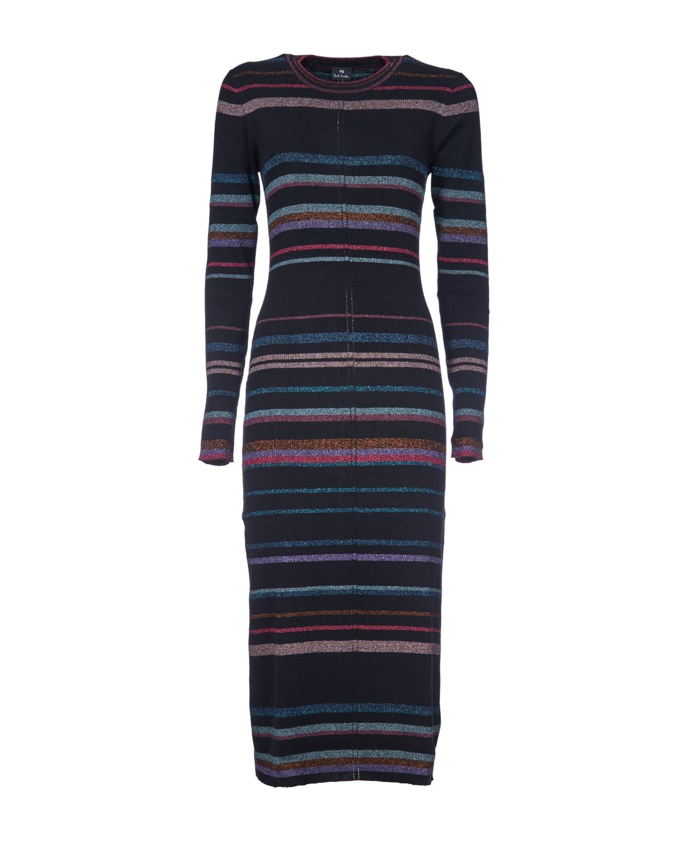 Paul Smith Horizontal Striped Maxi Dress - Black