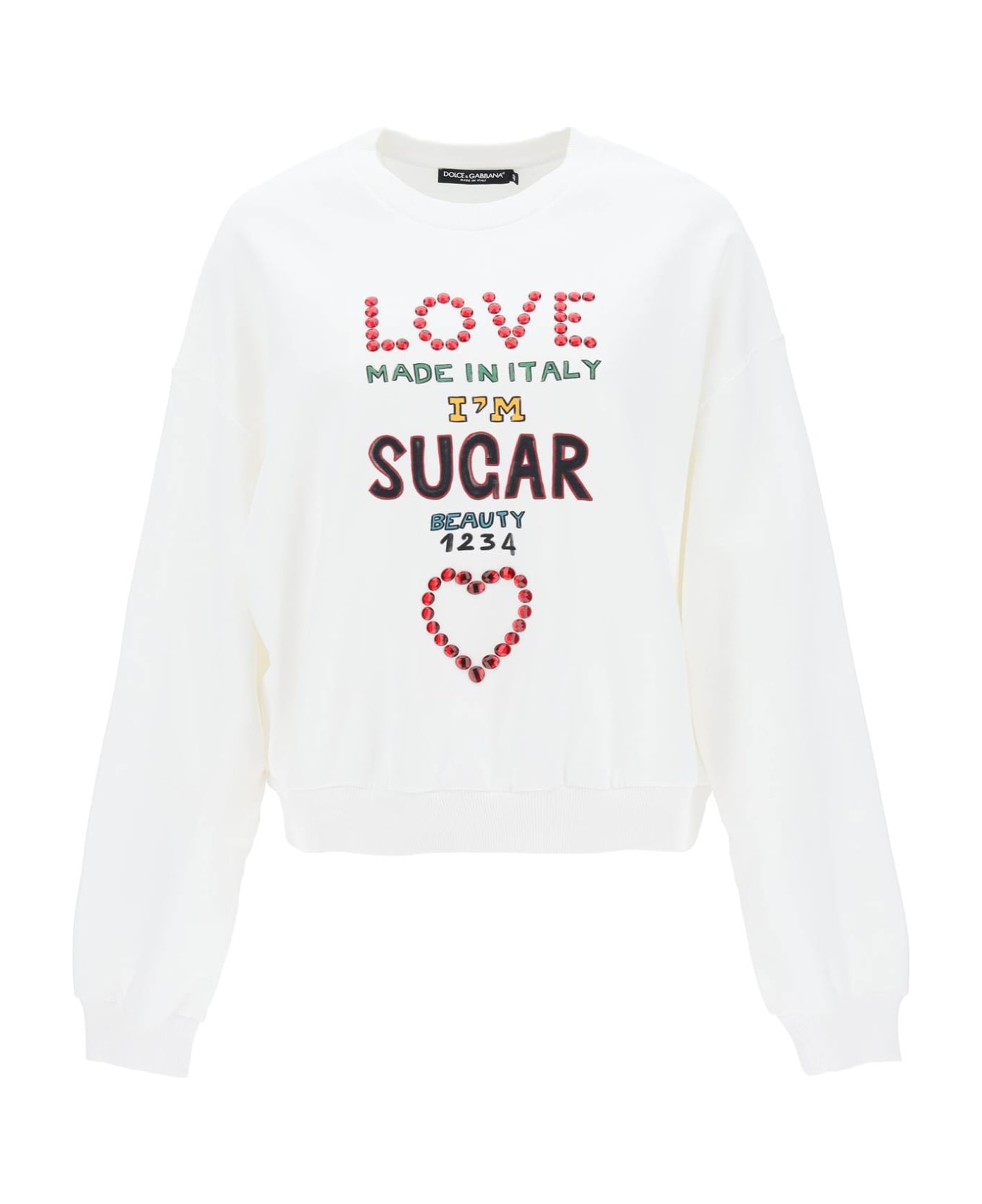 Dolce & Gabbana Lettering Print Sweatshirt - LOVE SUGAR F BCO OTT (White) フリース
