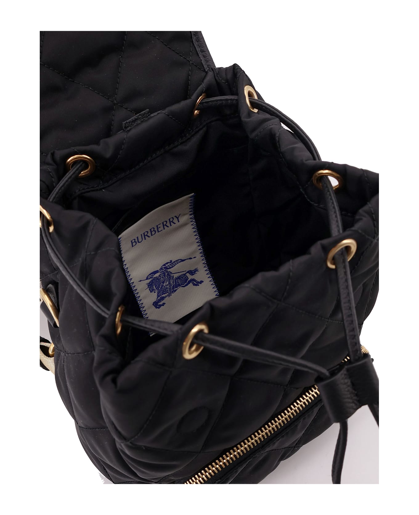 Burberry Nylon Backpack With Leather Logo Patch - Black バックパック