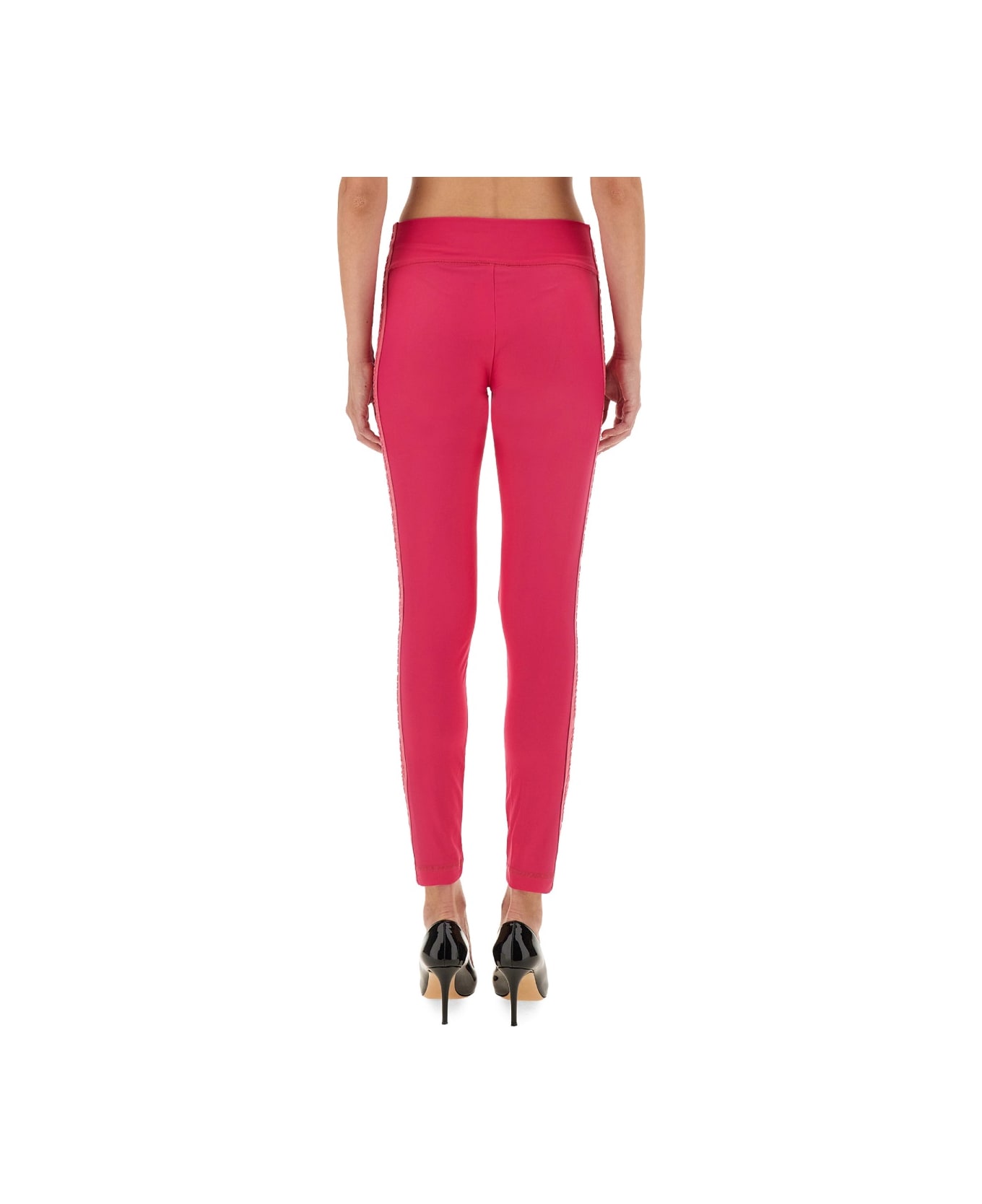 Versace Jeans Couture Leggings With Logo - FUCHSIA