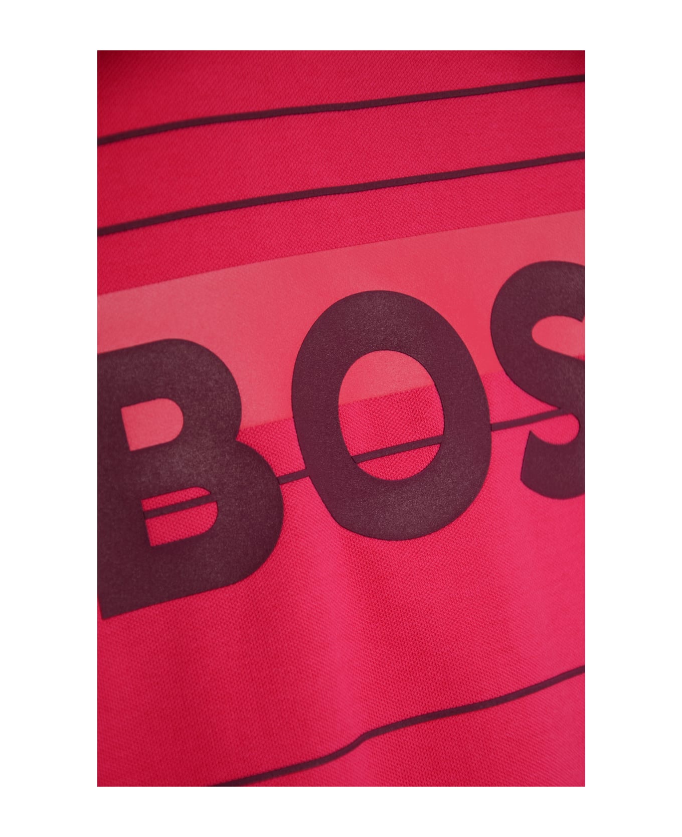 Hugo Boss Logo Printed T-shirt - OPEN PINK シャツ