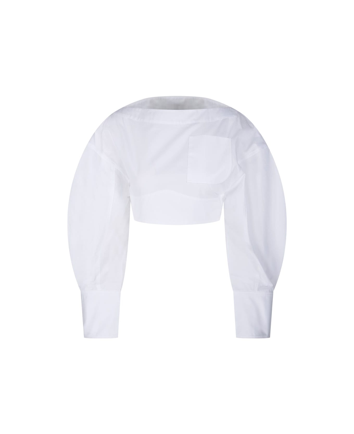 Jacquemus Open-back Cropped Shirt - WHITE