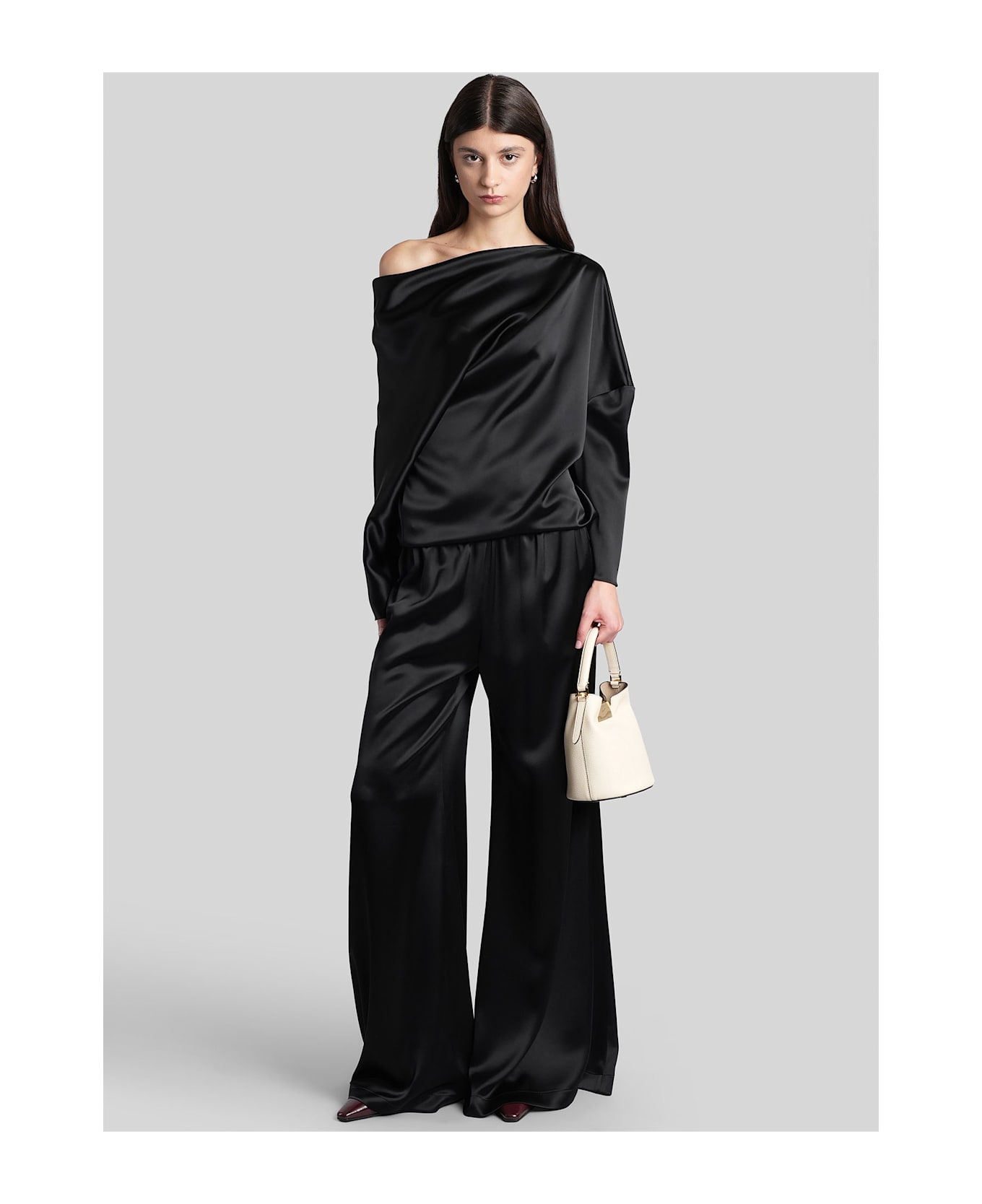 Gianluca Capannolo Maja Top Topwear In Black Triacetate - black