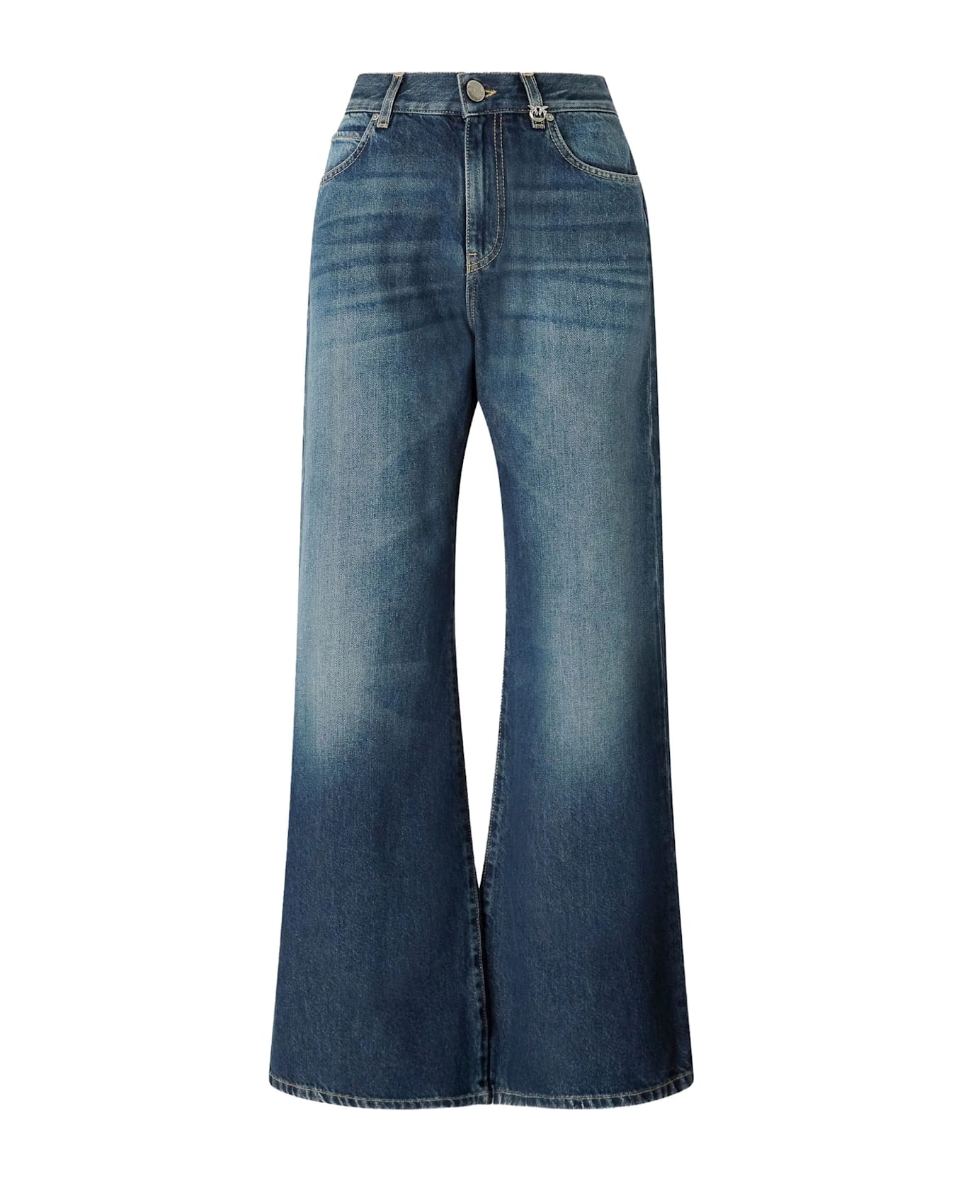Pinko Wide Denim Jeans - LAVAGGIO VINTAGE MEDIO SCURO