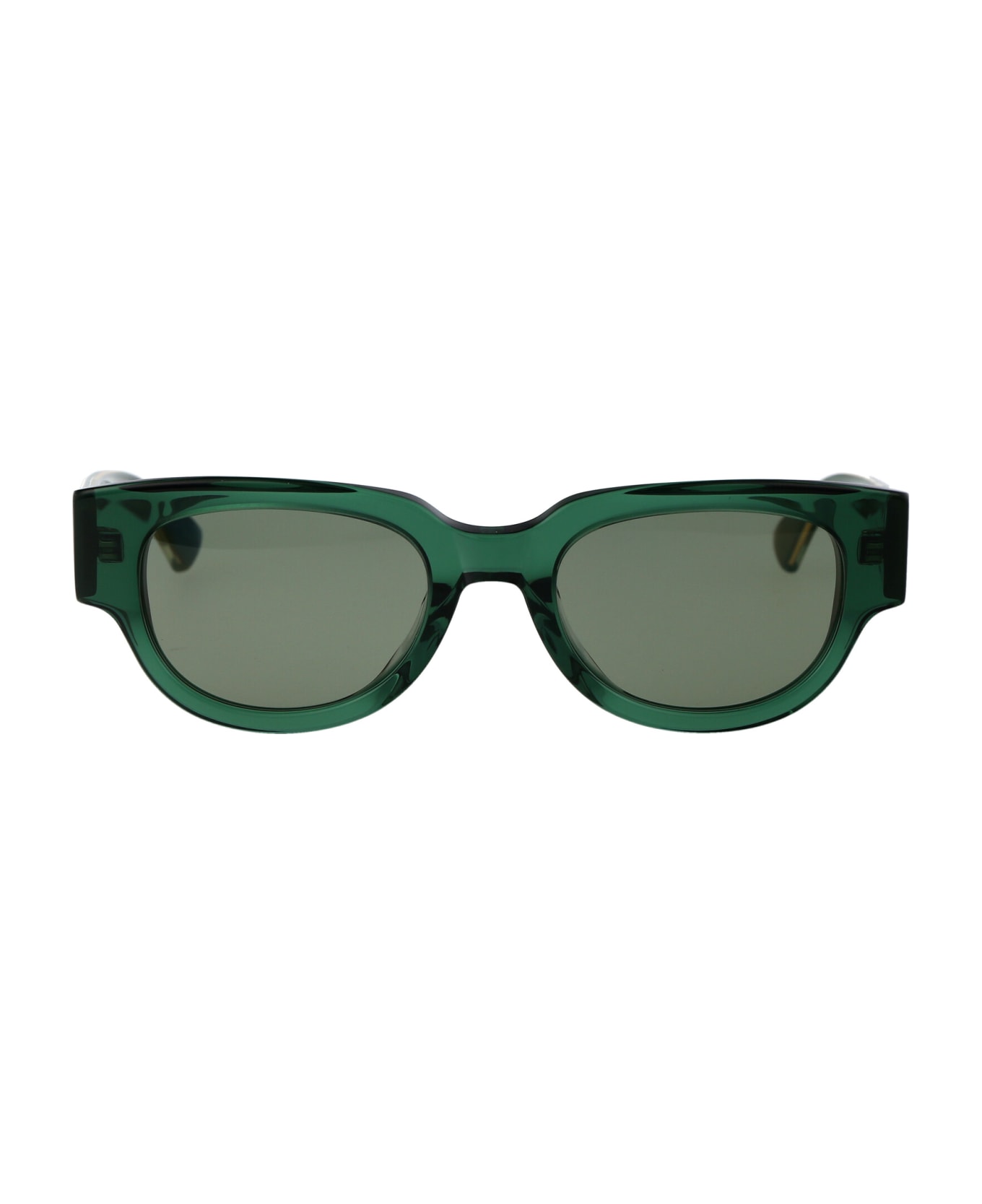 Bottega Veneta Eyewear Bv1278sa Sunglasses - 003 GREEN CRYSTAL GREEN