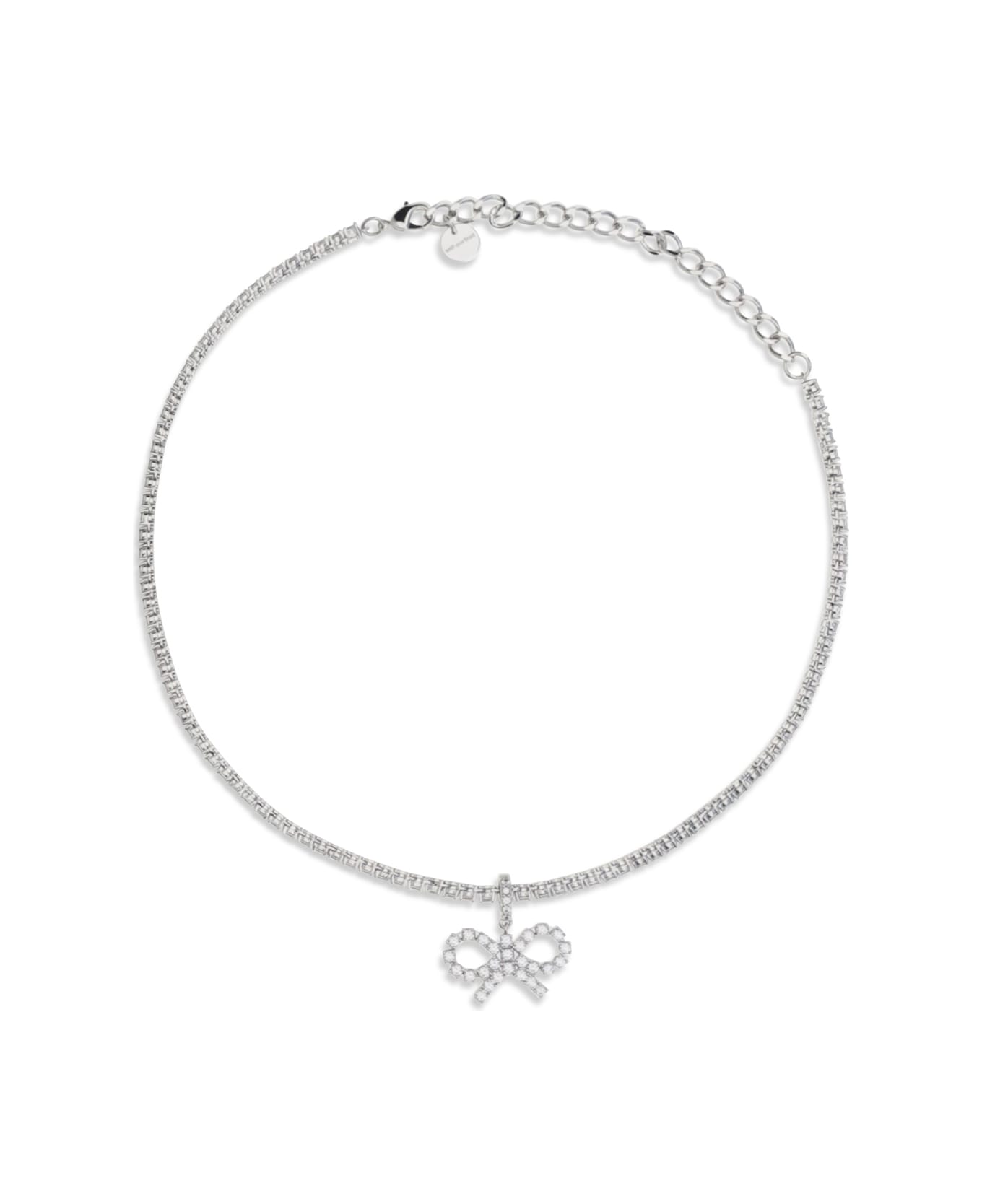 self-portrait Tennis Necklace With Bow Pendant