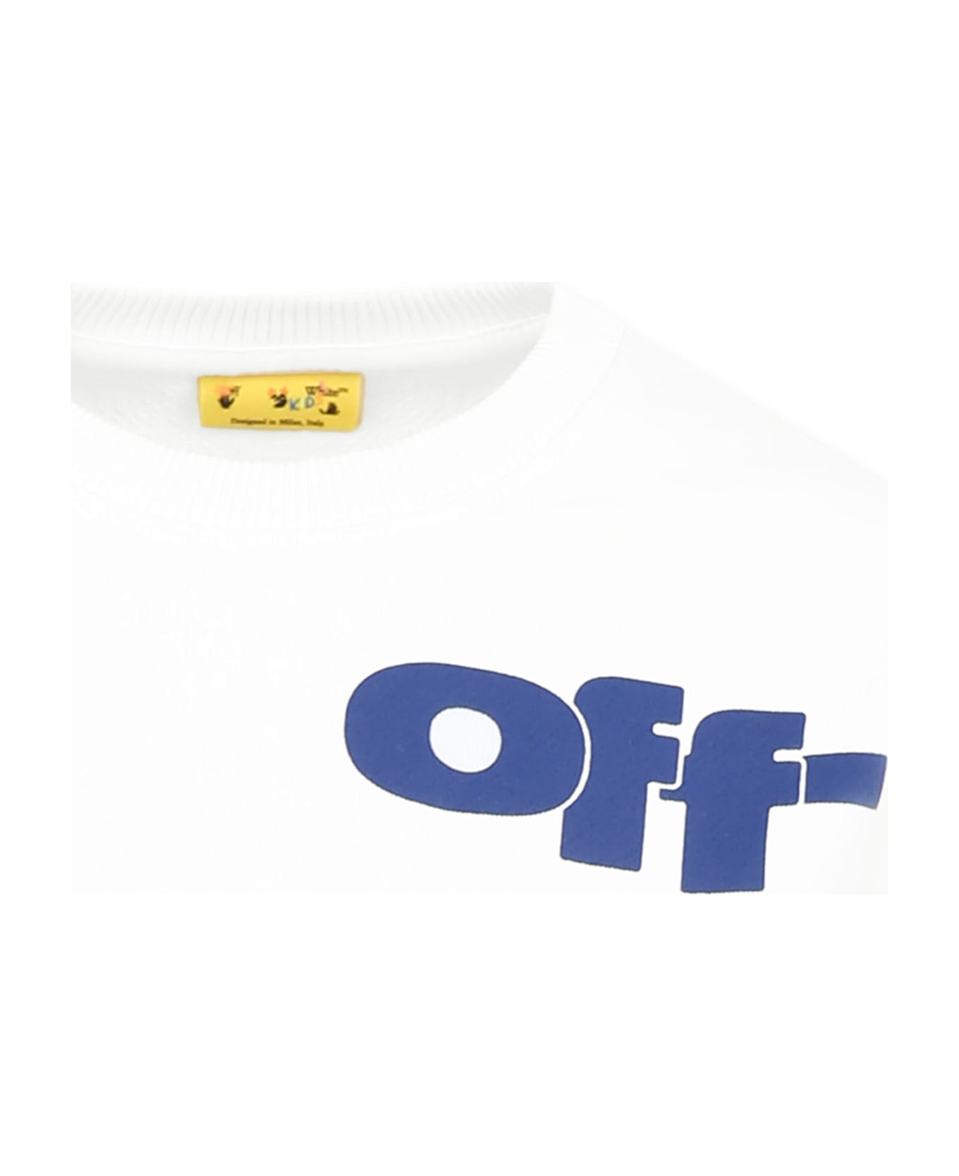 Off-White White Sweatshirt For Boy With Logo - White Black