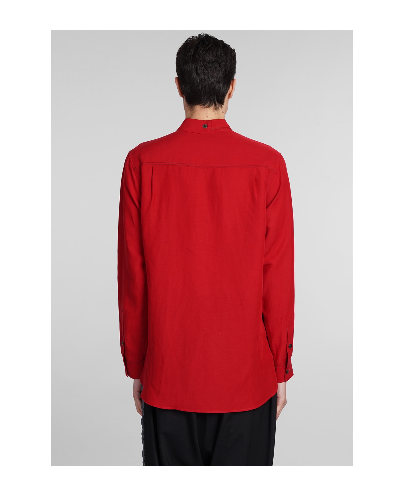 Yohji Yamamoto Shirt In Red Linen - red