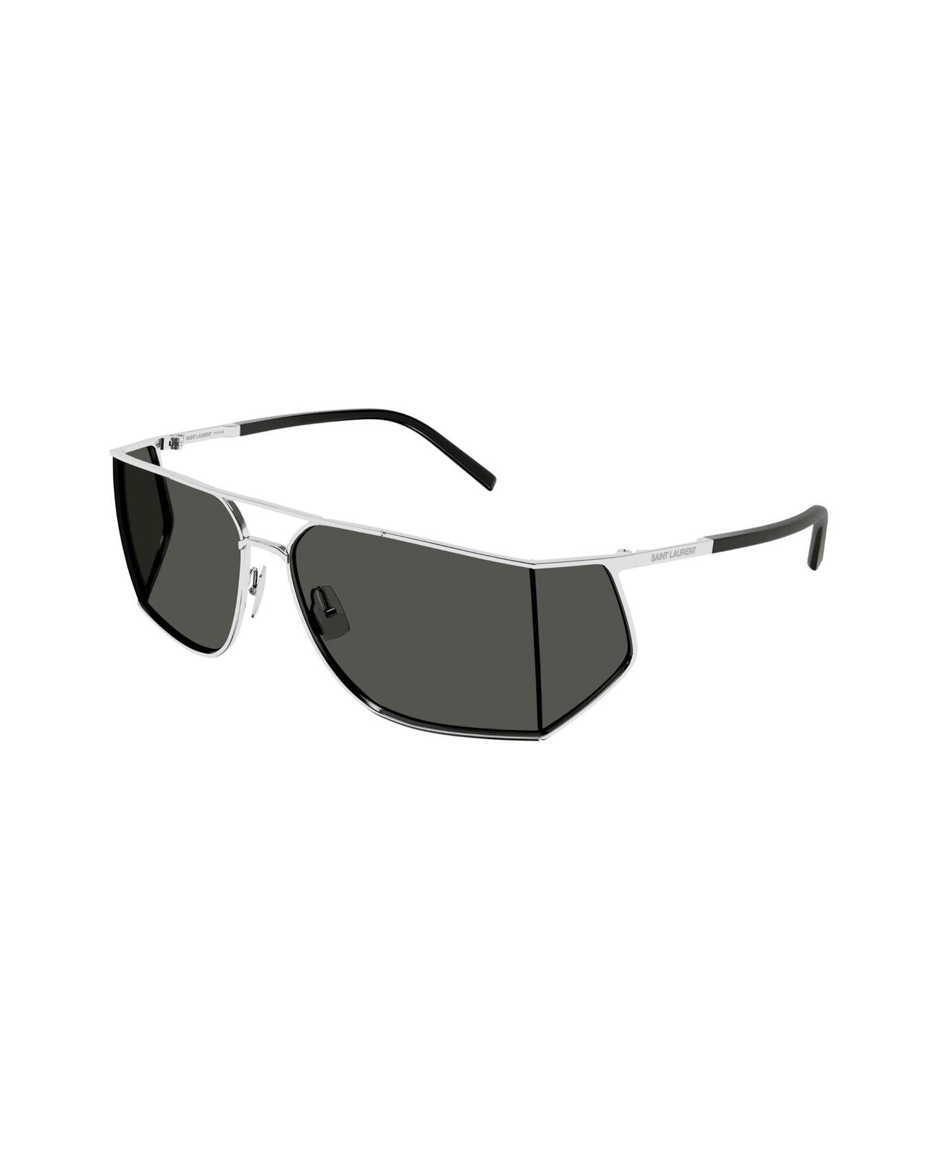 Saint Laurent Eyewear Saint Laurent Sl 750 Linea Sl Logo 002 Silver Silver Grey Sunglasses - Argento