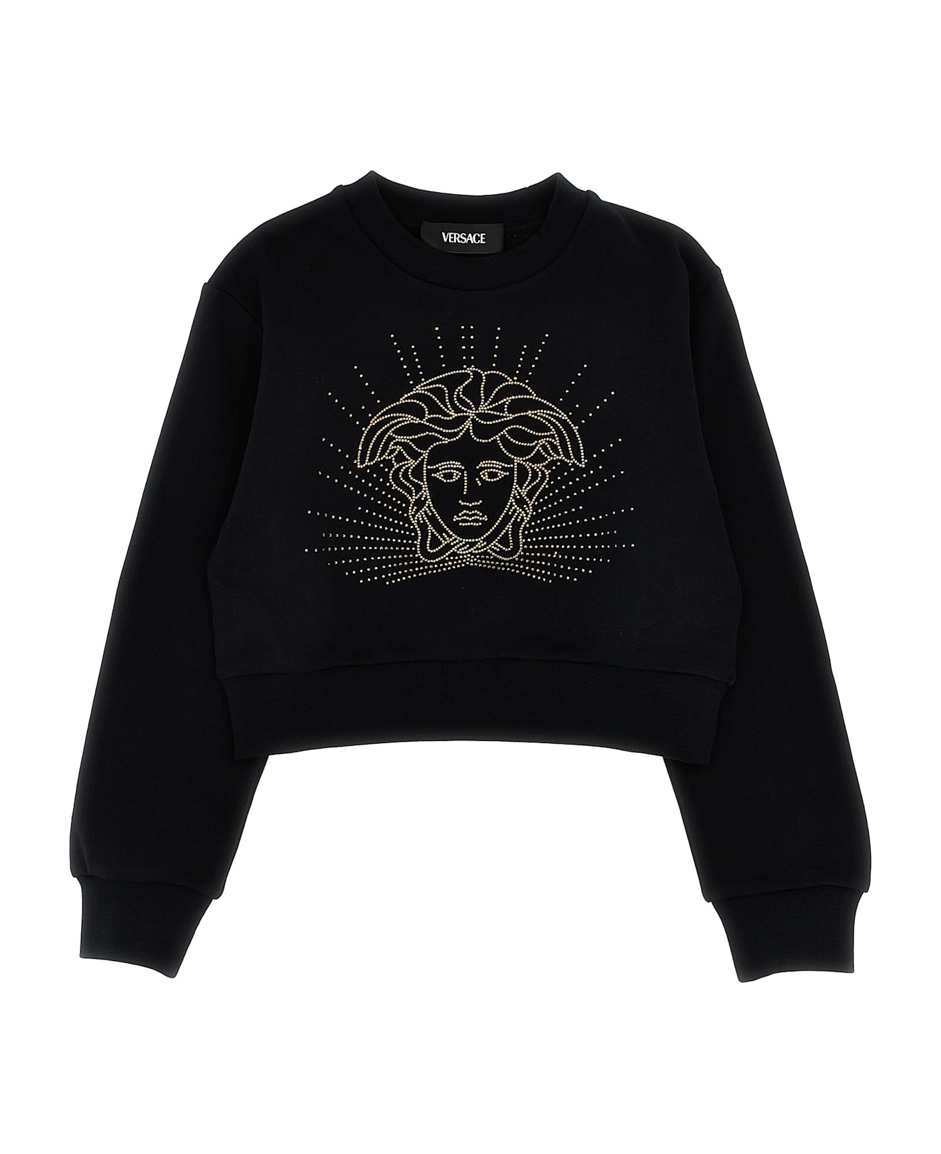 Versace 'medusa' Rhinestone Sweatshirt - Black  