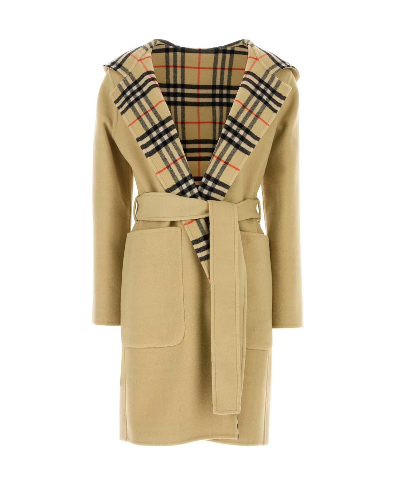 Burberry Beige Wool Reversible Coat - NEUTRALS