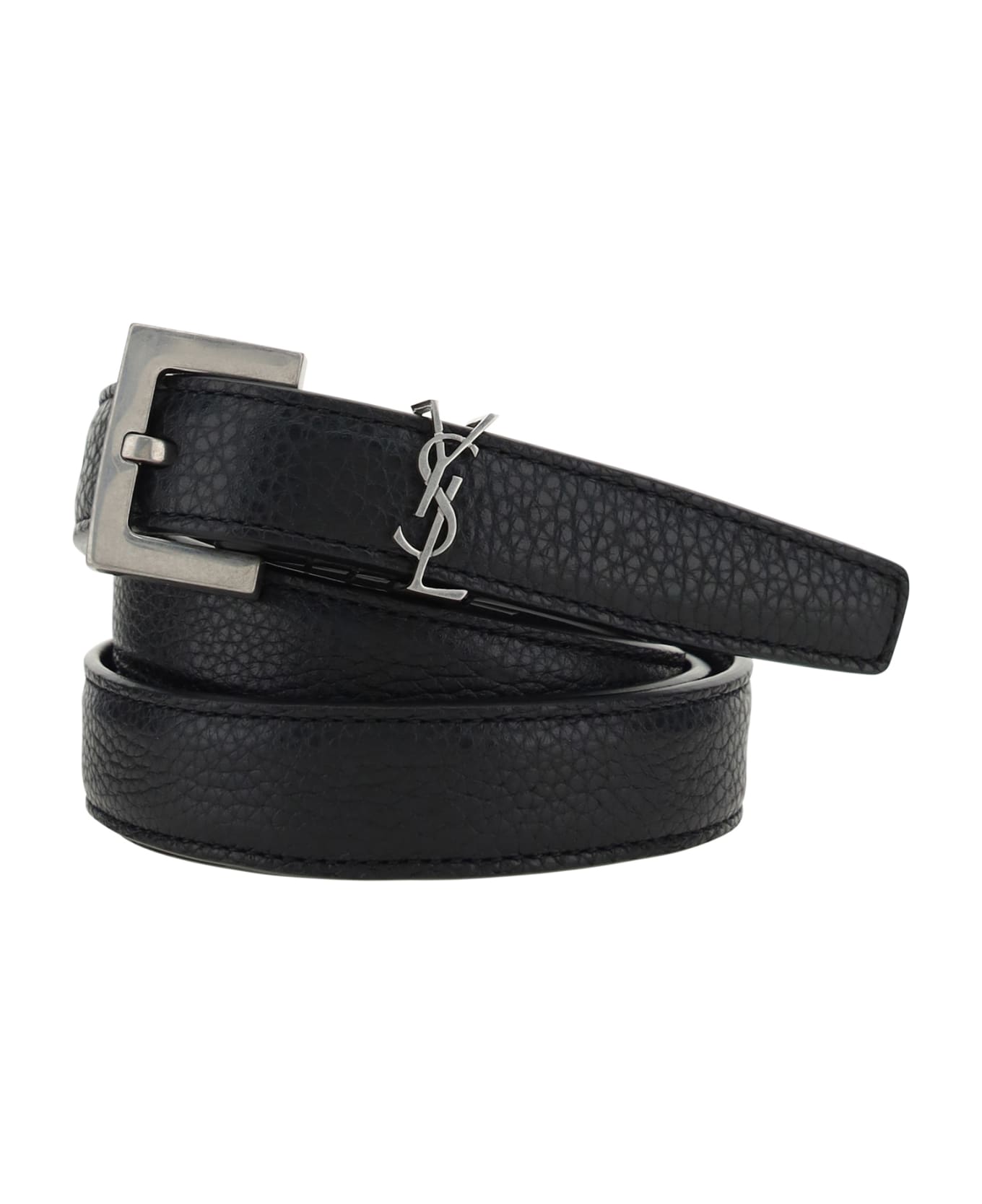 Saint Laurent Leather Belt - Black ベルト