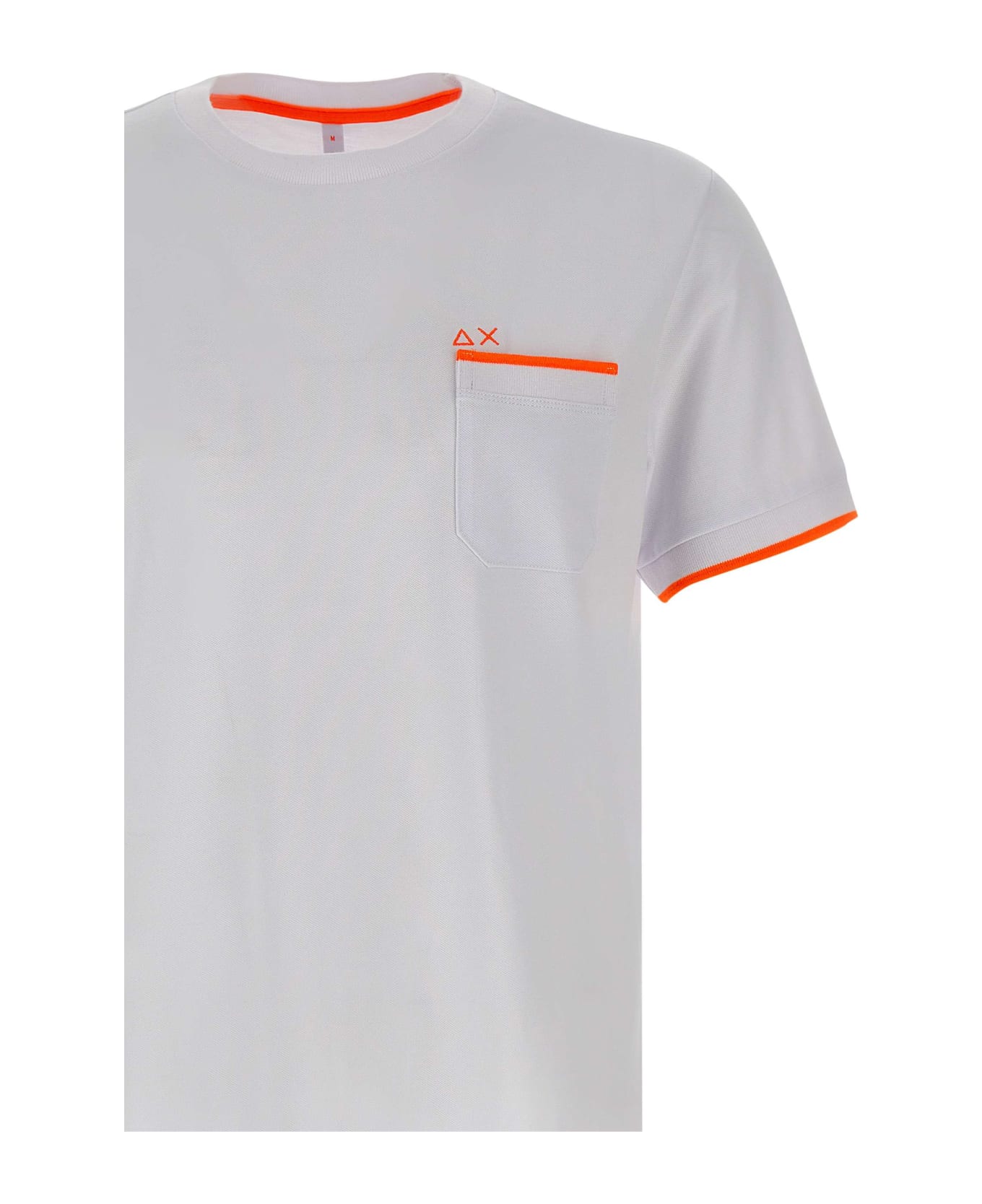 Sun 68 "small Stripes" Cotton T-shirt - WHITE
