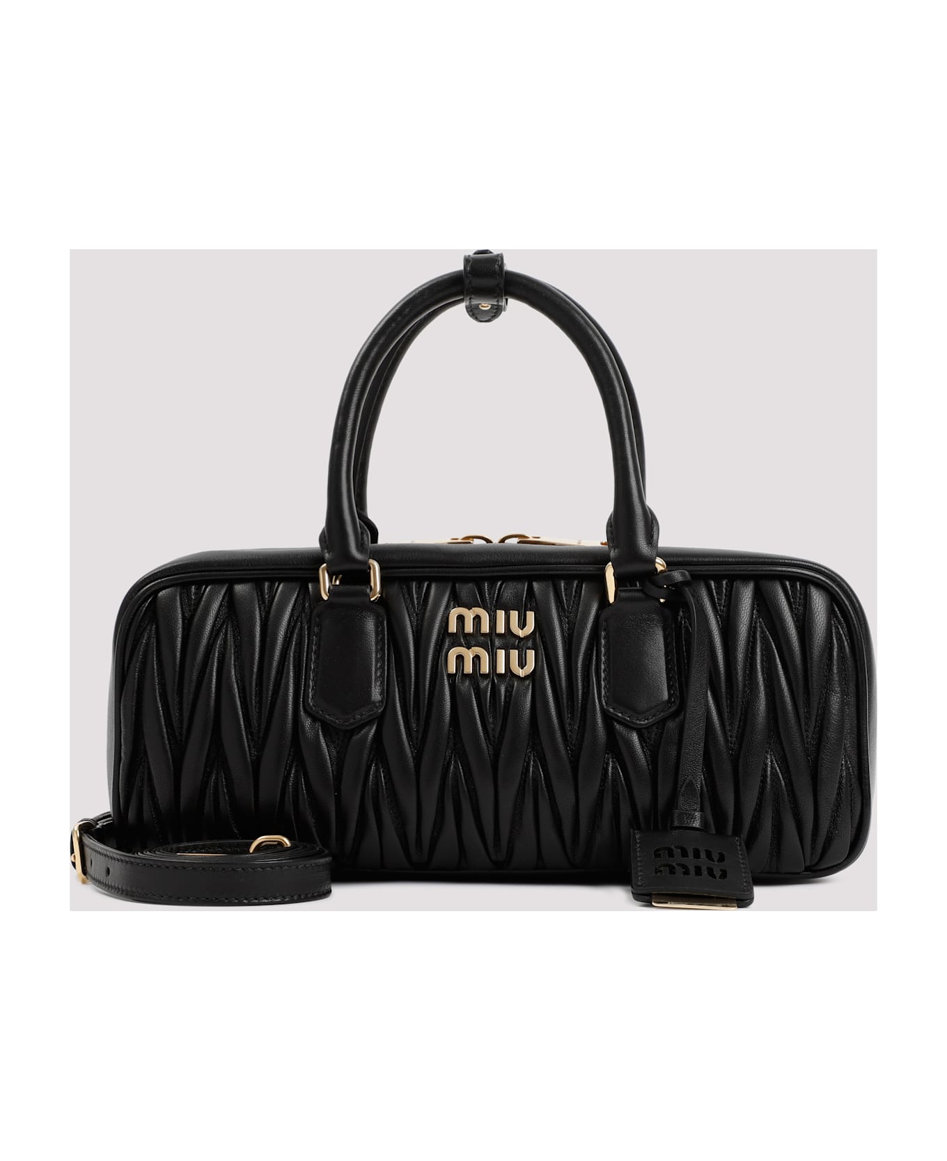 Miu Miu Black Nappa Leather Handbag - NERO