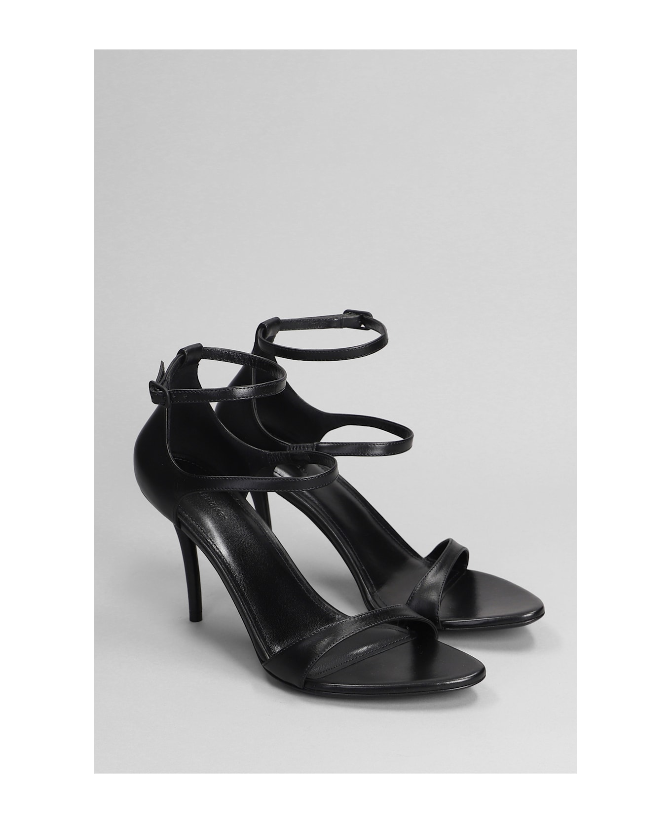 Balenciaga Honey Sandals In Black Leather - black
