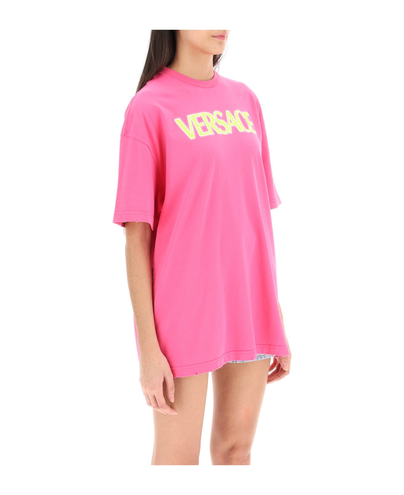 Versace Logo Cotton T-shirt - Pink Tシャツ
