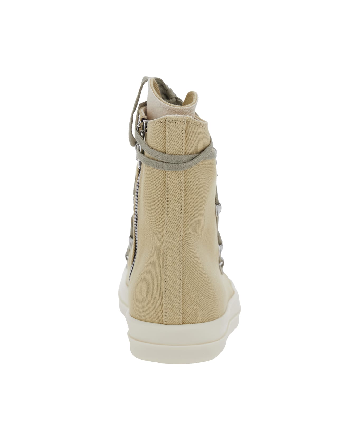 DRKSHDW 'hexa' Beige Sneakers With Decorative Oversize Laces In Denim Man - Beige