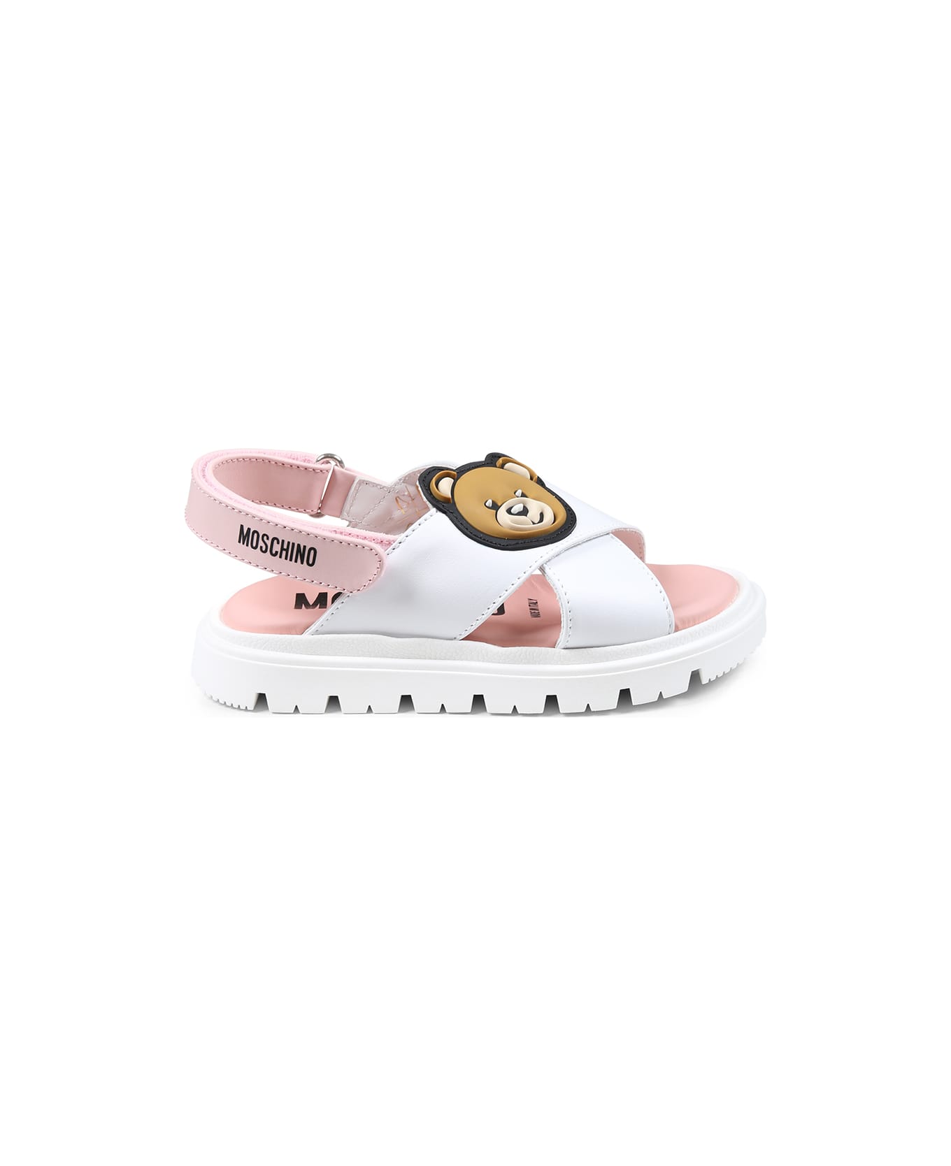 Moschino Pink Sandals For Baby Girl And Girl - White