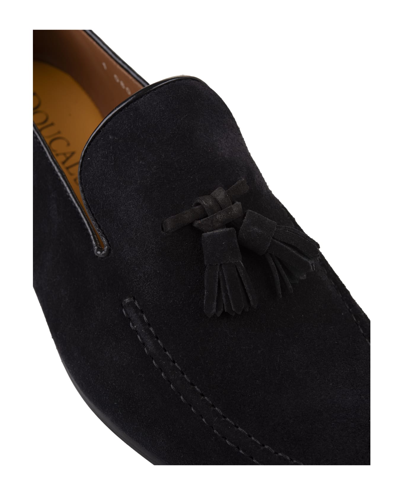 Doucal's Black Suede Loafers With Tassels - Black