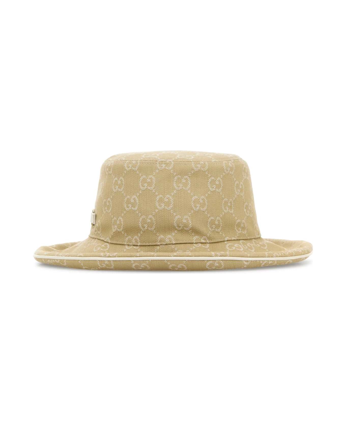 Gucci Gg Denim Bucket Hat - SANDWHITE