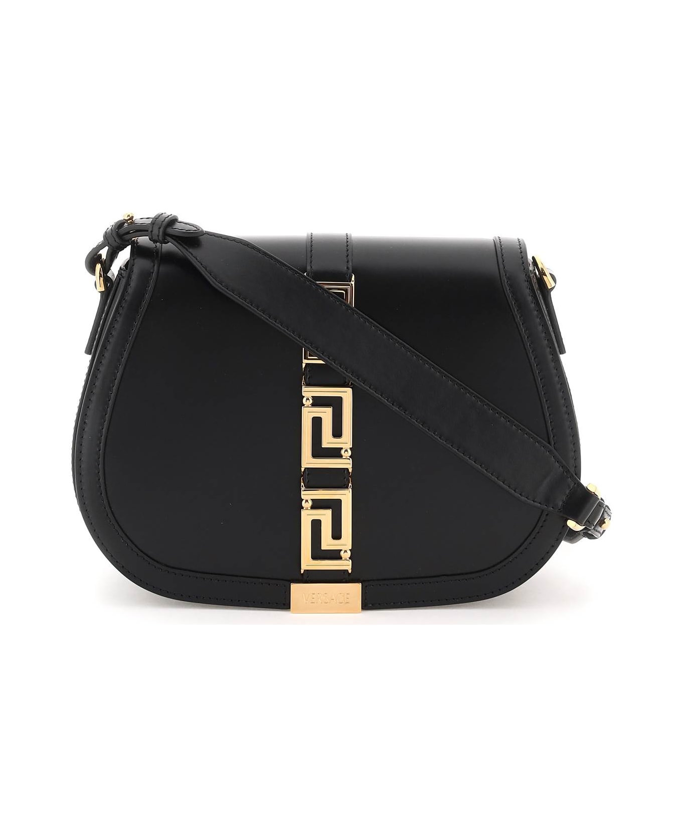 Versace 'greca Goddess' Large Shoulder Bag - Black