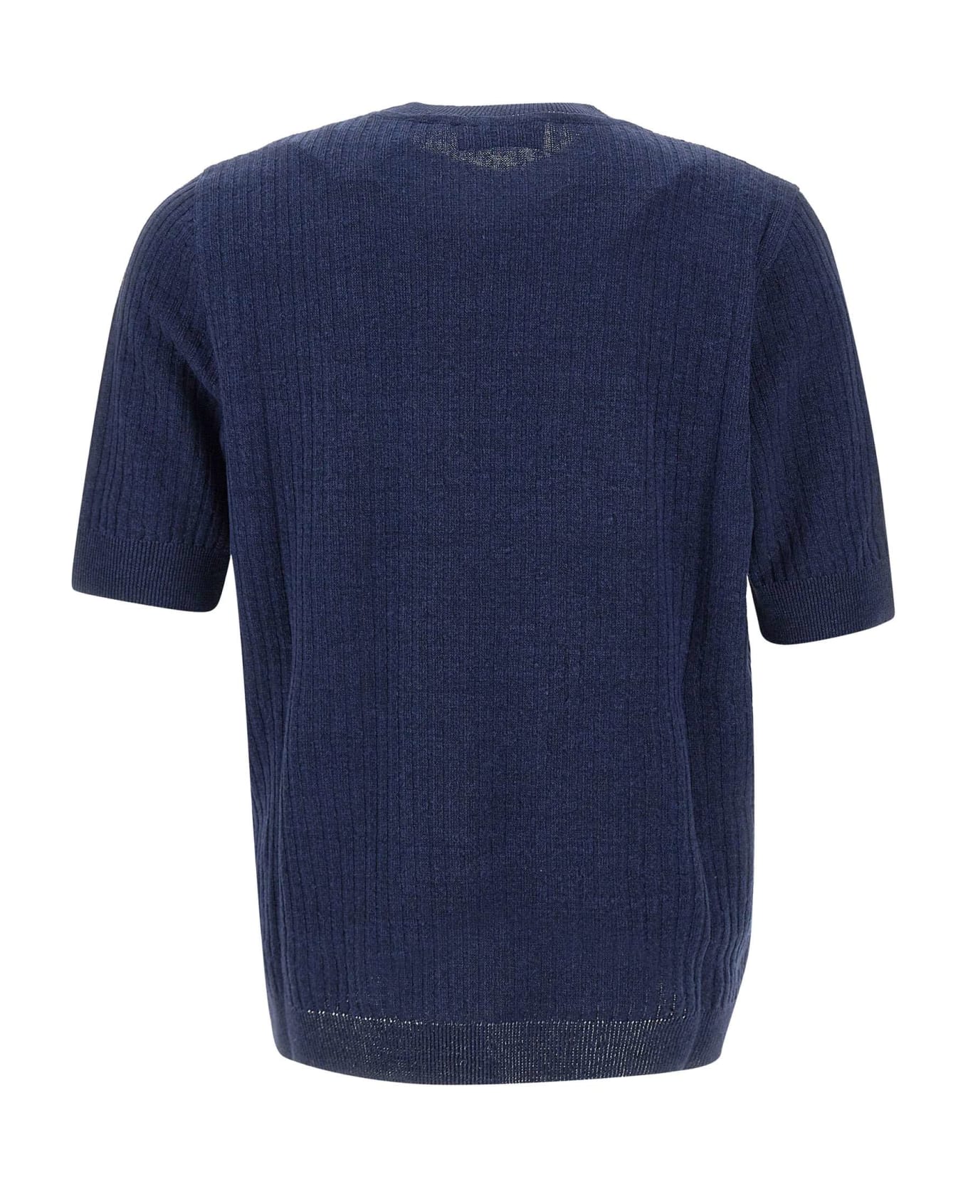 Lardini Linen And Cotton T-shirt - BLUE