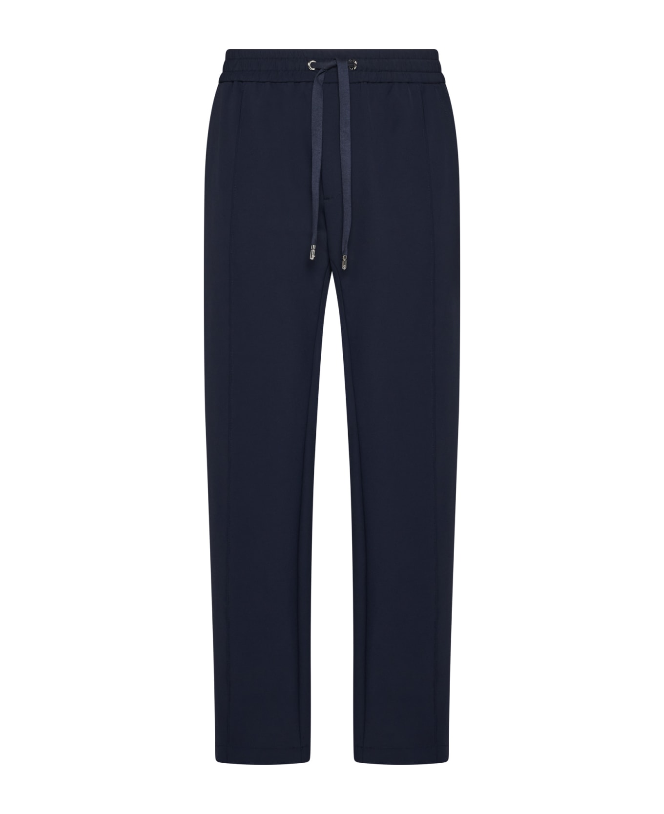 Dolce & Gabbana Joggers Pants With Drawstring And Logo Patch - Blue ボトムス