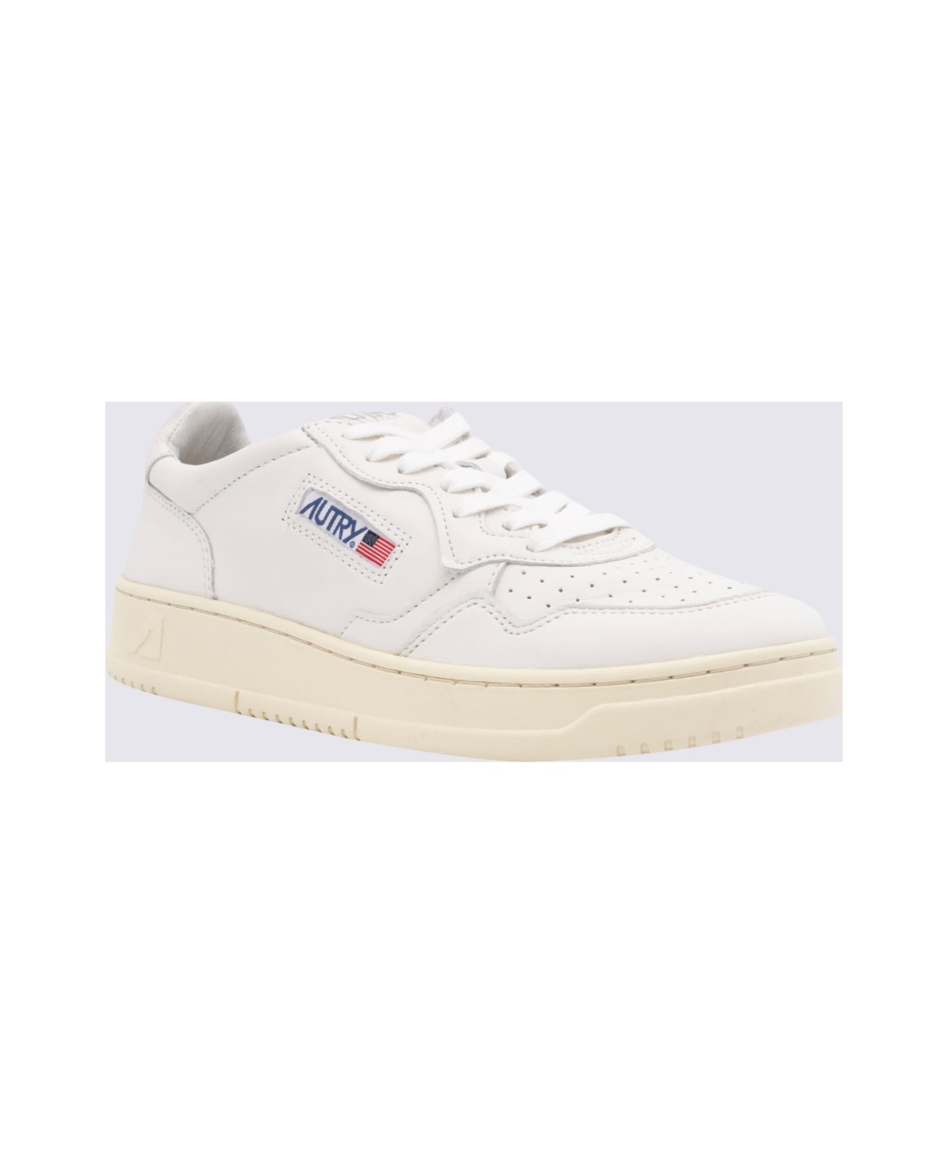 Autry White Leather Medalist Sneakers - WHITE/WHITE